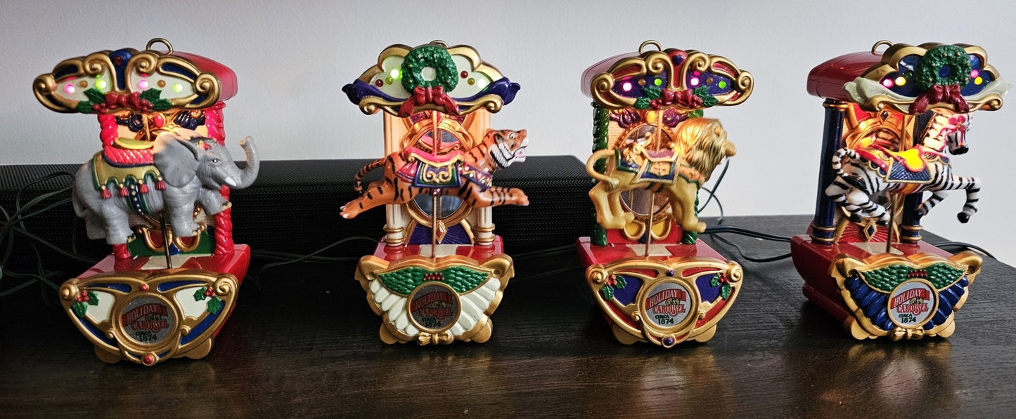 Mr. Christmas - 1992 VTG Mr. Christmas Holiday Carousel 9 Piece Circus Animals | Christmas Decoration - Electronic Carousel - Steady Bunny Shop