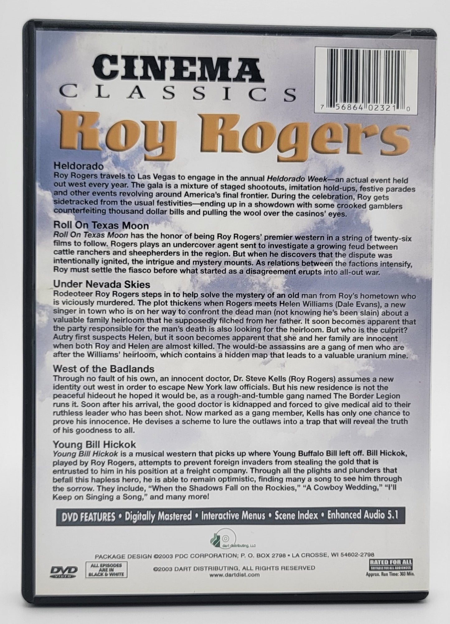 Dart Distributing - Cinema Classics Roy Rogers - 5 Episodes | DVD | Enhanced Audio 5.1 - DVD - Steady Bunny Shop