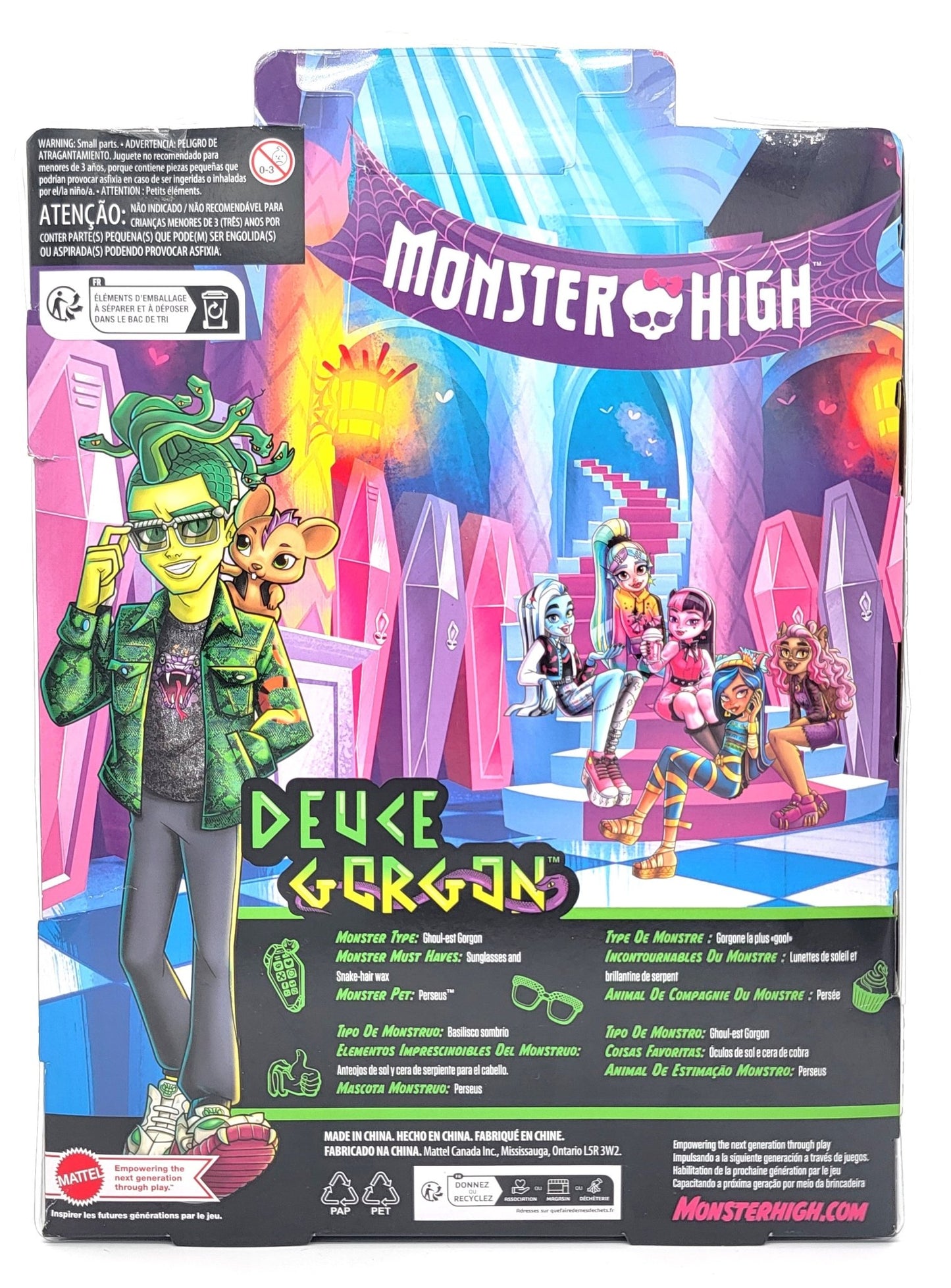 Mattel - Deuce Gorgon Monster High with pet Persues - 2022 - Action Figures - Steady Bunny Shop