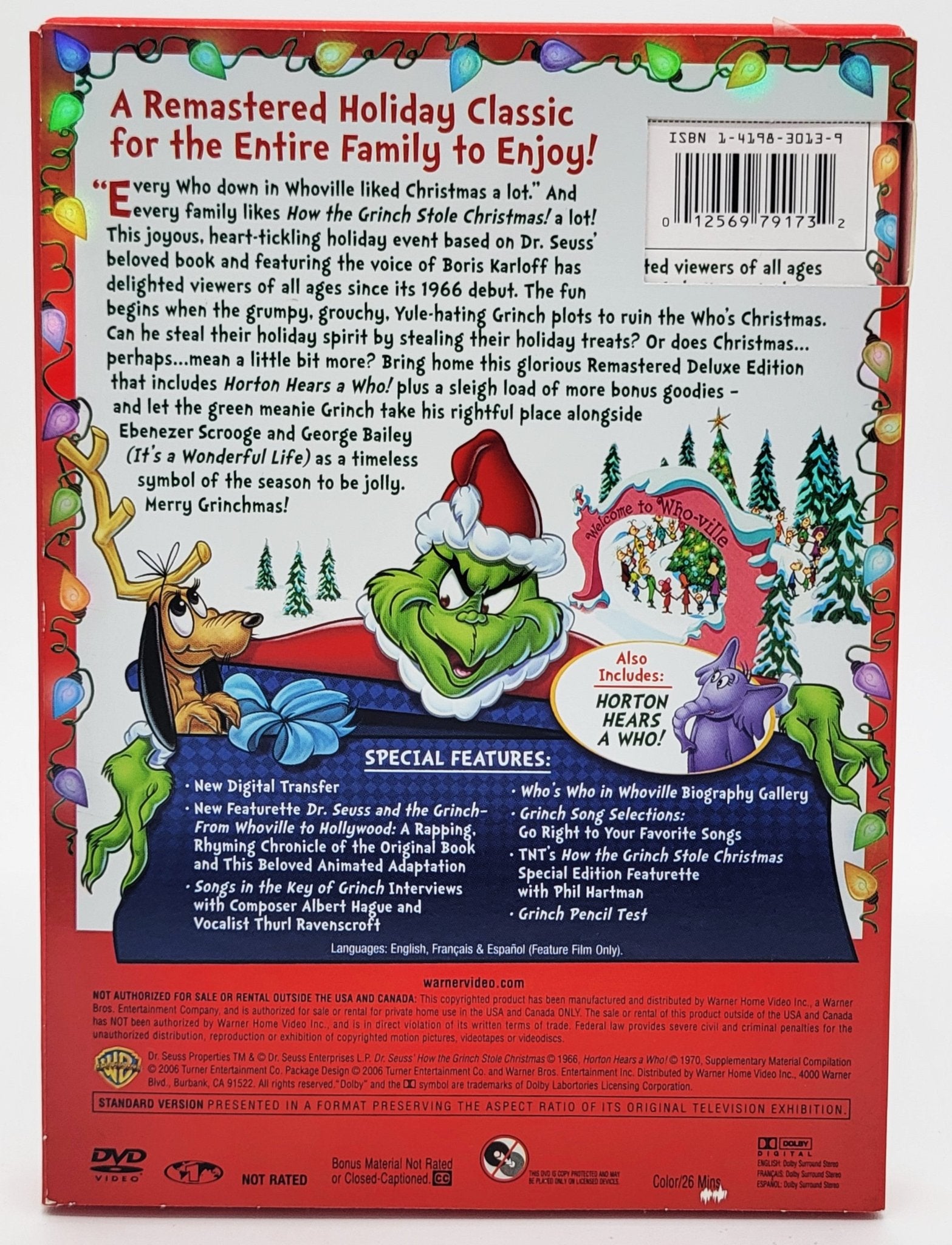 Warner Brothers - Dr. Seuss How the Grinch Stole Christmas | DVD | 50th Birthday Deluxe Edition - DVD - Steady Bunny Shop