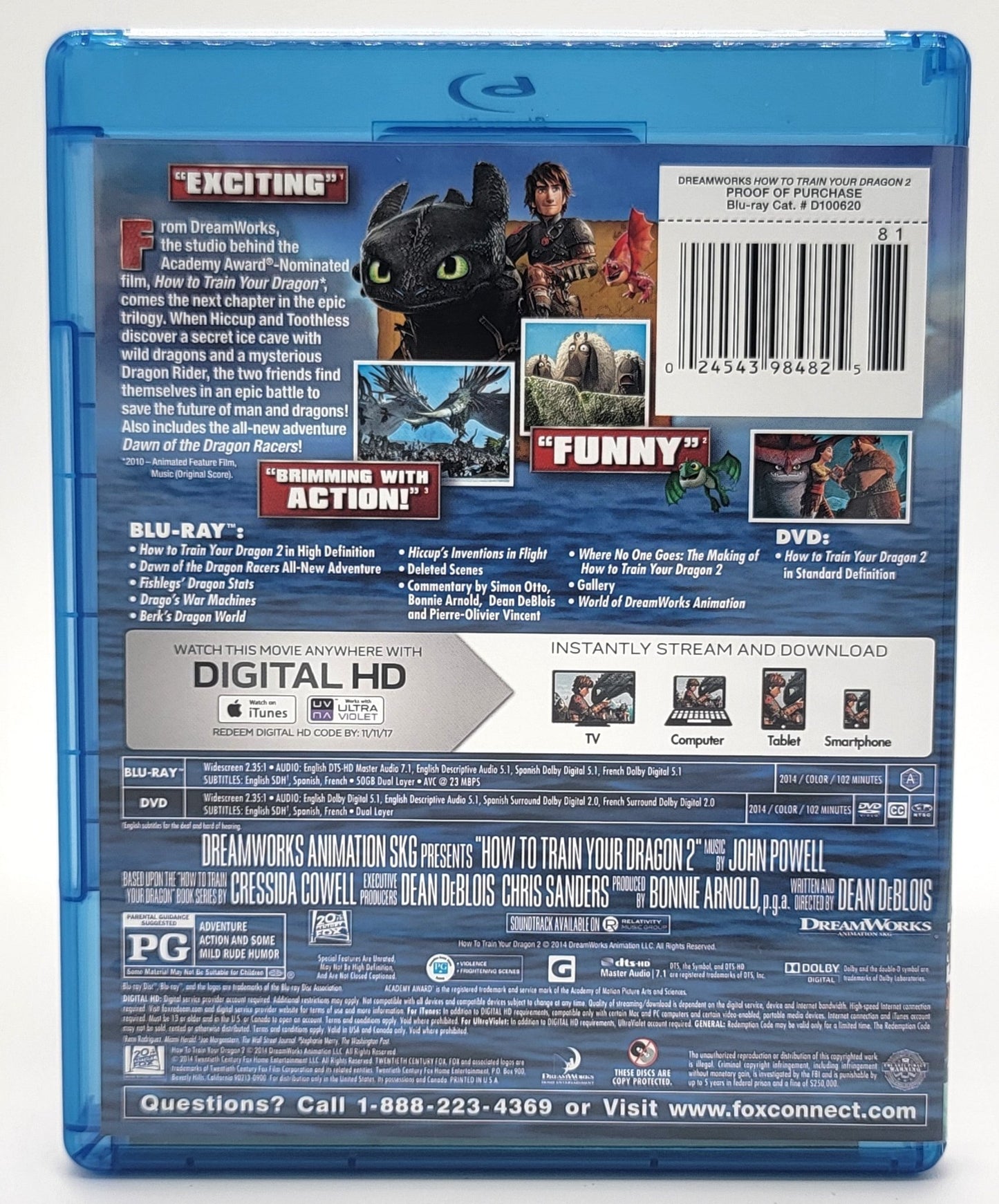Dream Works - How to train Your Dragon 2 | Blu Ray & DVD - No Digital Copy - DVD & Blu-ray - Steady Bunny Shop