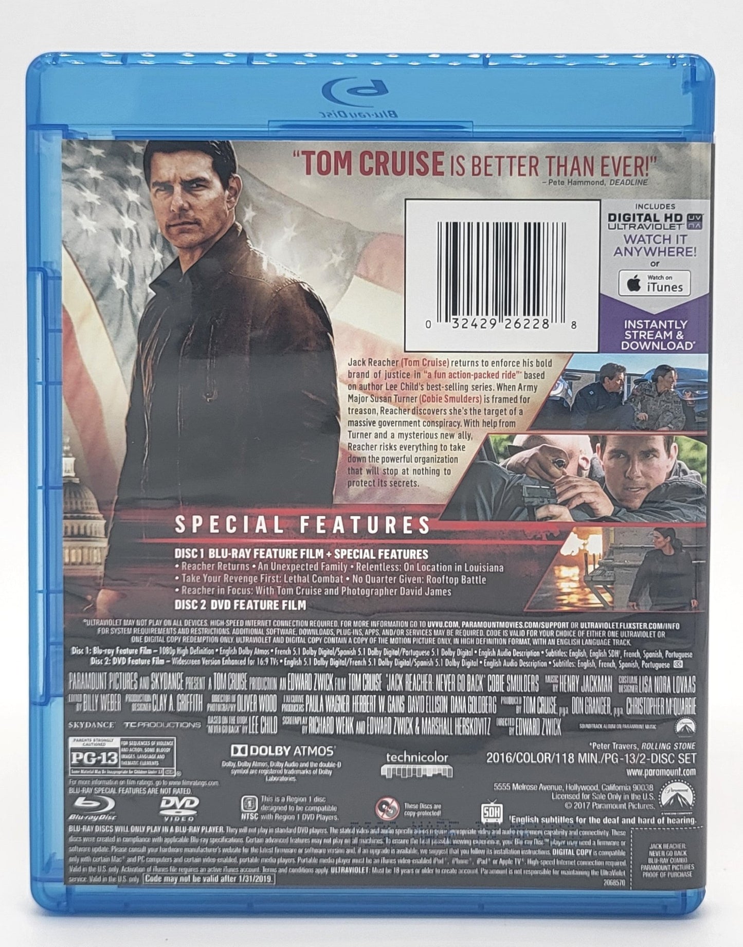 Paramount Pictures Home Entertainment - Jack Reacher - Never Go Back | DVD & Blu Ray - No Digital Copy - DVD & Blu-ray - Steady Bunny Shop