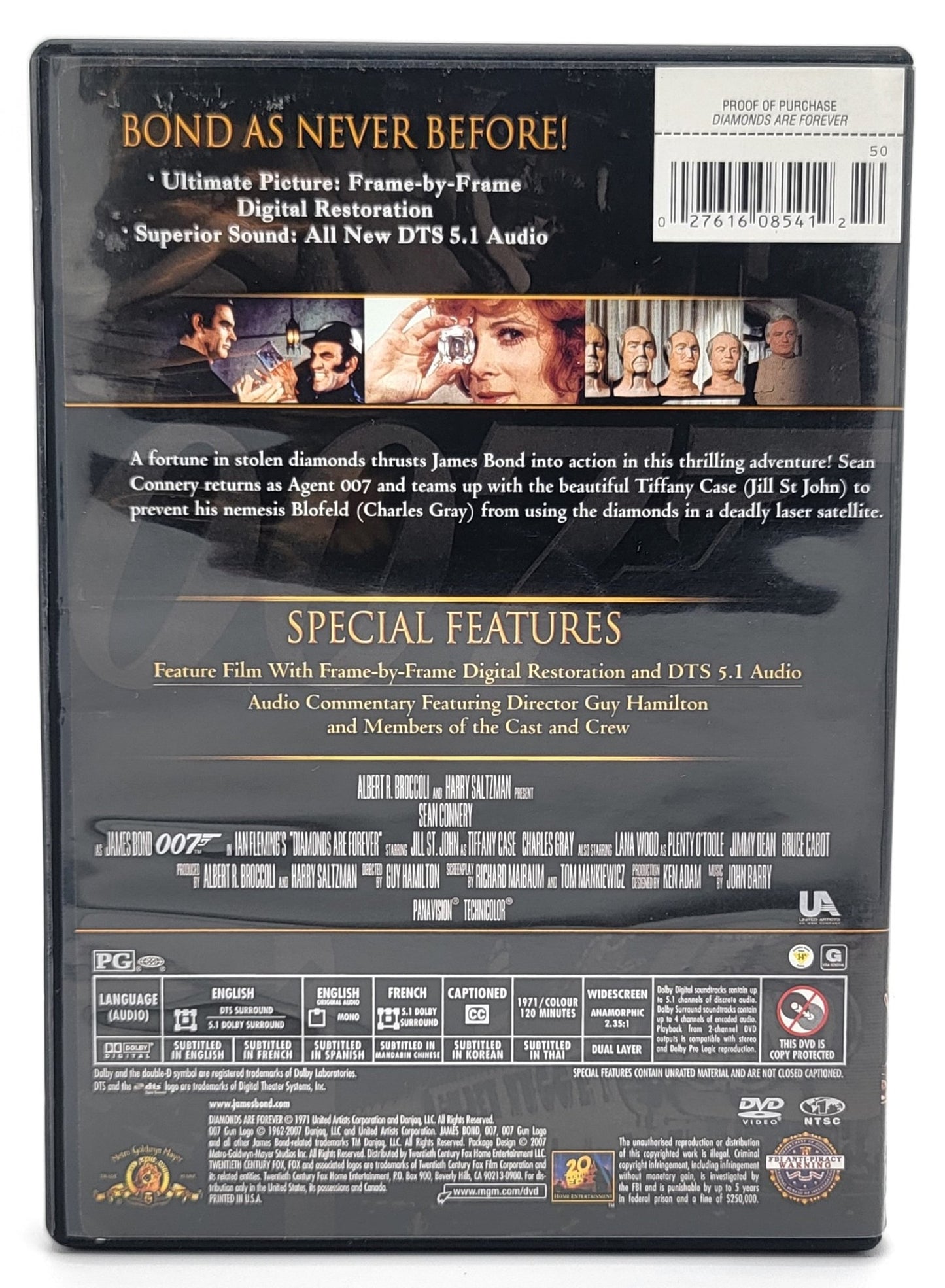  MGM Home Entertainment - James Bond 007 - Diamonds Are Forever | DVD | Widescreen - DVD - Steady Bunny Shop