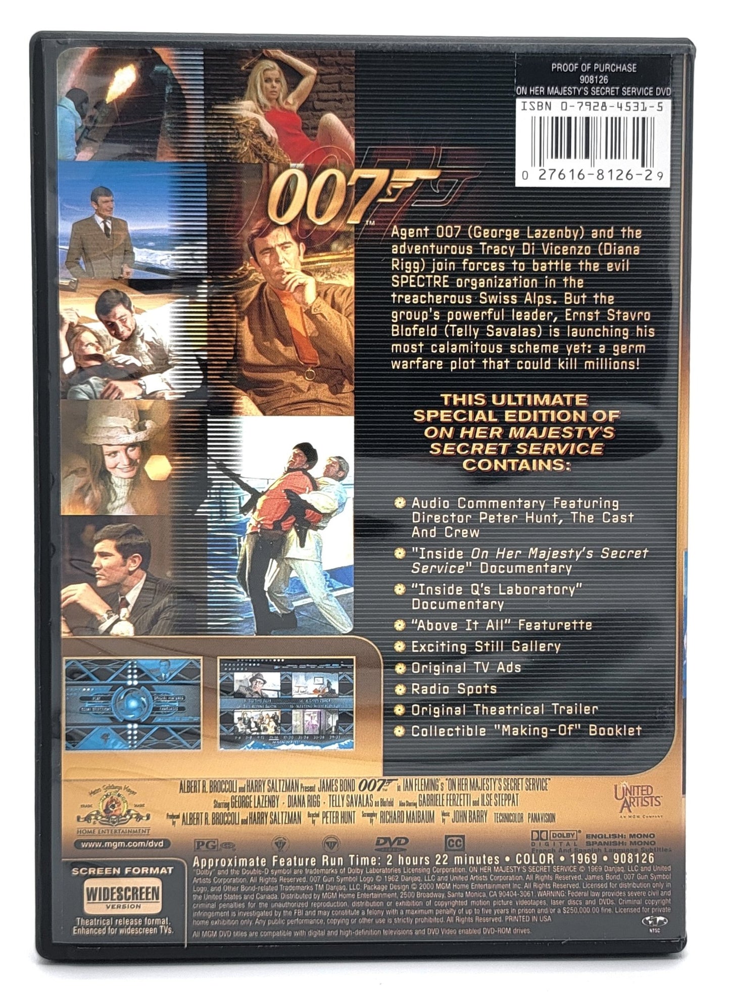  MGM Home Entertainment - James Bond 007 - On Her Majesty's Secret Service 2000 | DVD | Special 007 Edition - DVD - Steady Bunny Shop