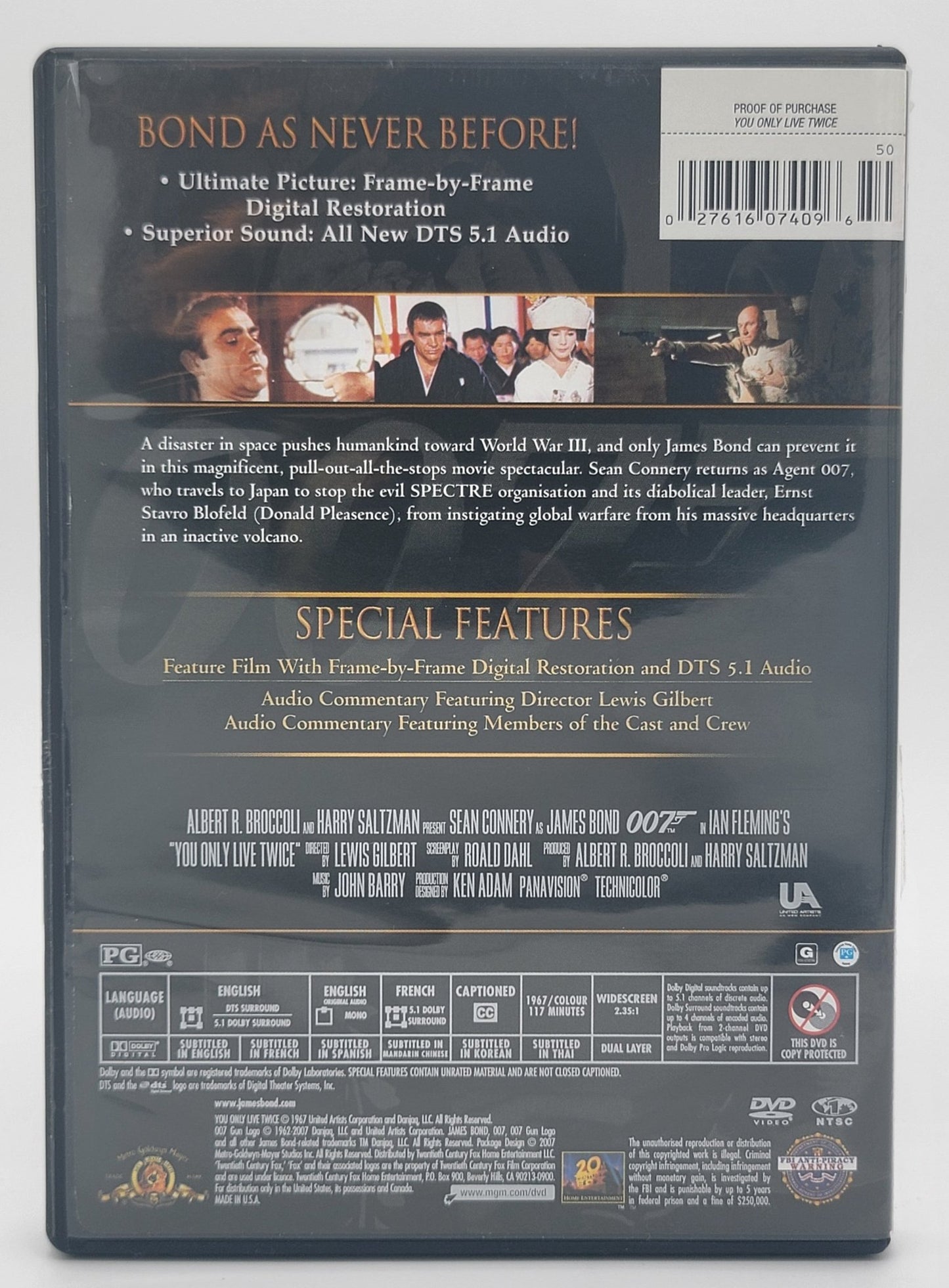 ‎ MGM Home Entertainment - James Bond 007 - You Only Live Twice | DVD | Widescreen - DVD - Steady Bunny Shop