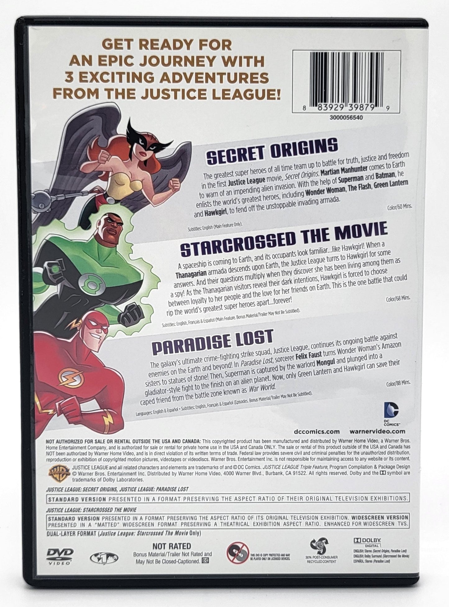 Warner Brother Family Entertainment - Justice League - Triple Feature | DVD | 3 Disc Set - DVD - Steady Bunny Shop