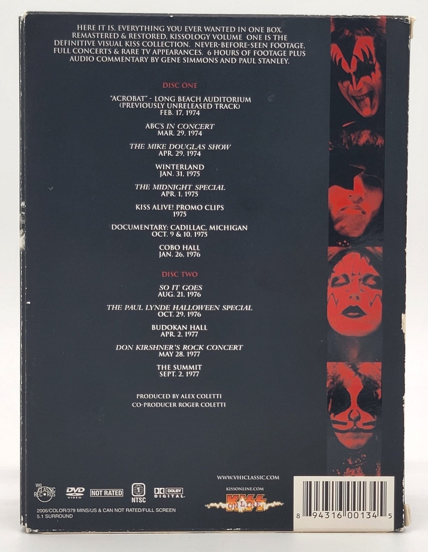 VH1 Classic - Kiss Kissology - The Ultimate Kiss Collection Vol. 1 1974-1977 | DVD | Bonus: Cobo Hall Detroit MI 1/25/76 - DVD - Steady Bunny Shop