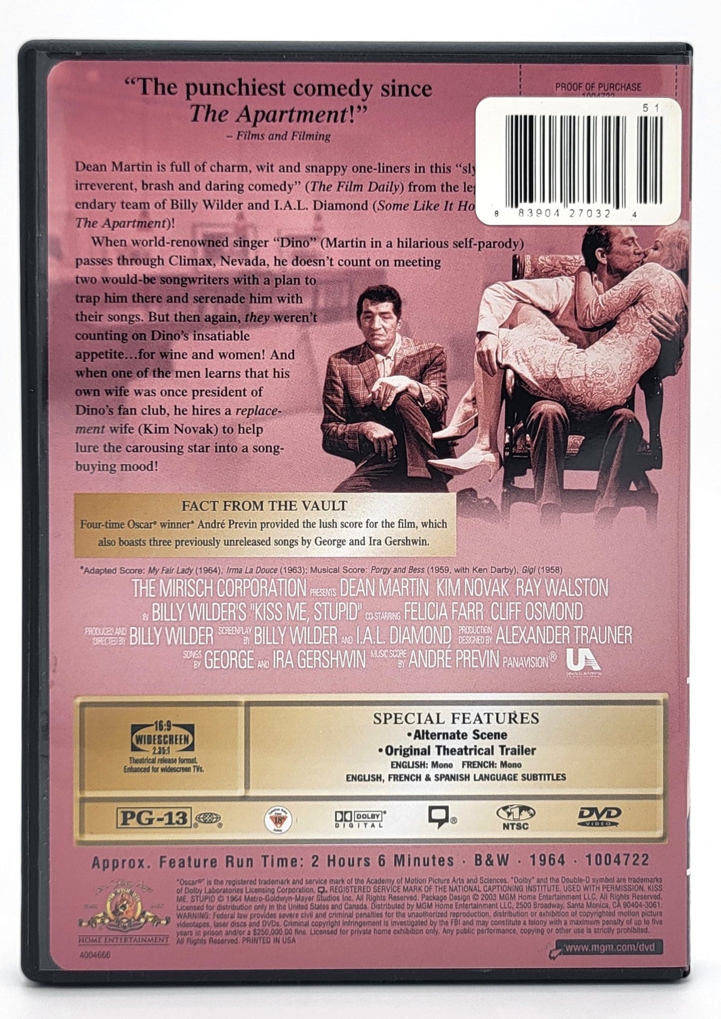  MGM Home Entertainment - Kiss Me Stupid | DVD | Widescreen - dvd - Steady Bunny Shop