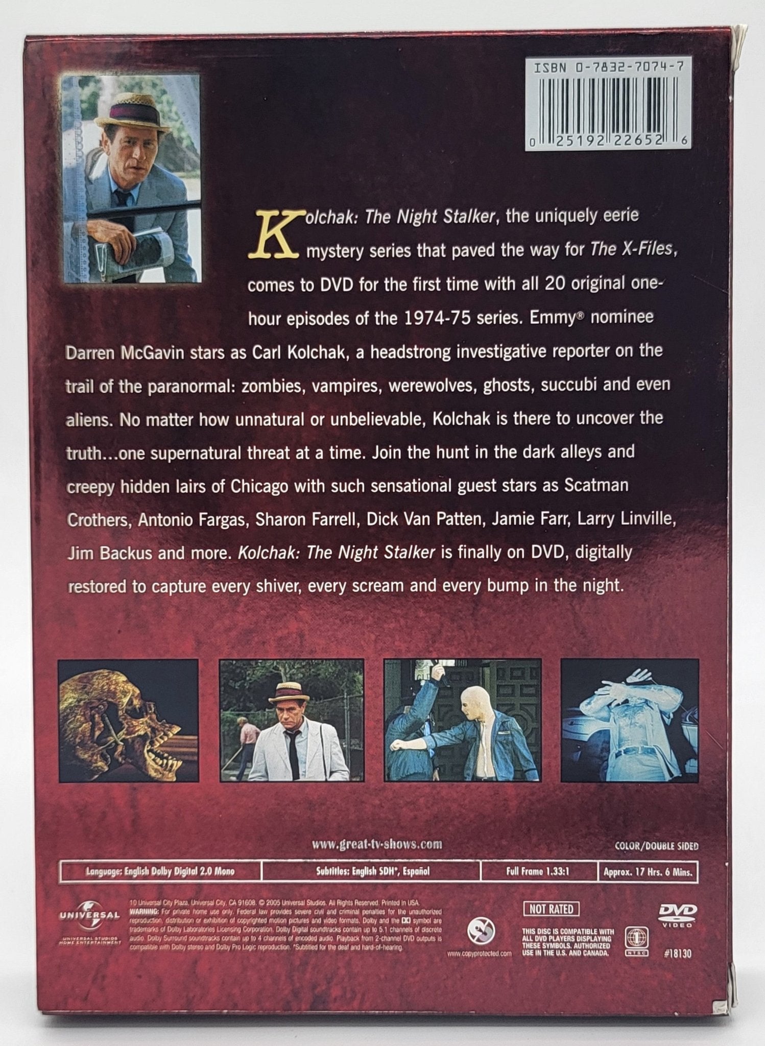 Universal Studios Home Entertainment - Kolchak - The Night Stalker | DVD | Classic Television All 20 Original episodes 1974 -75 - DVD - Steady Bunny Shop