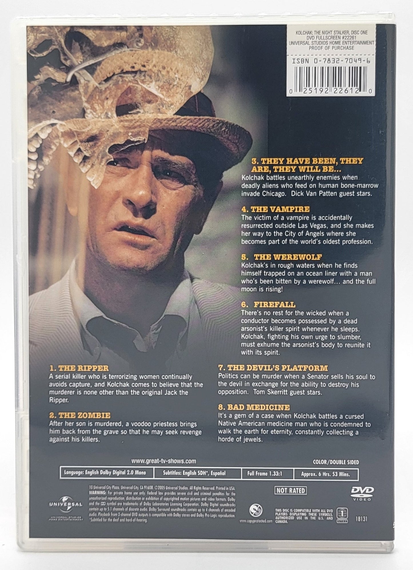Universal Studios Home Entertainment - Kolchak - The Night Stalker | DVD | Classic Television All 20 Original episodes 1974 -75 - DVD - Steady Bunny Shop