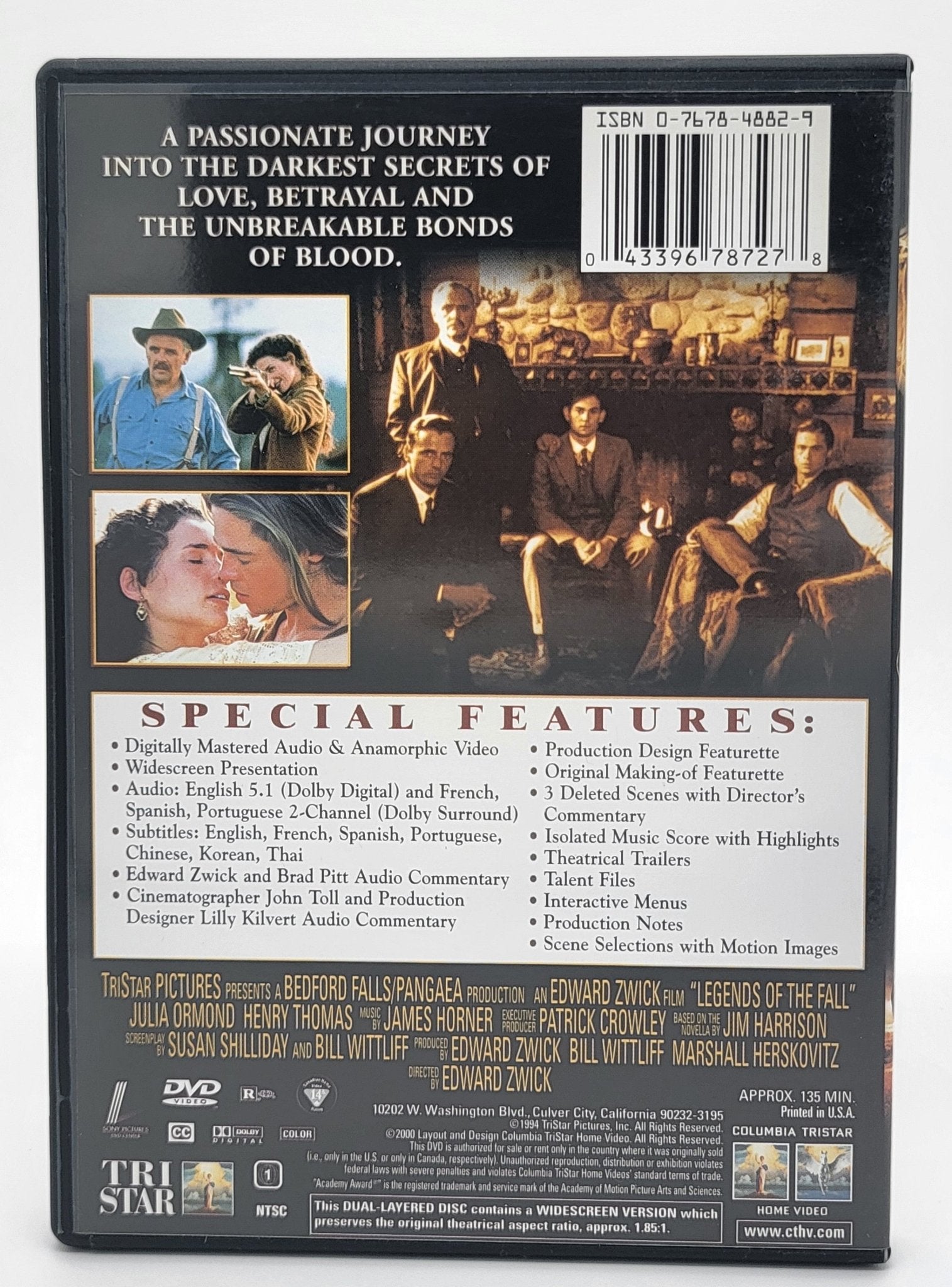  Sony Pictures Home Entertainment - Legends of the Fall | DVD | Special Edition - Widescreen - DVD - Steady Bunny Shop