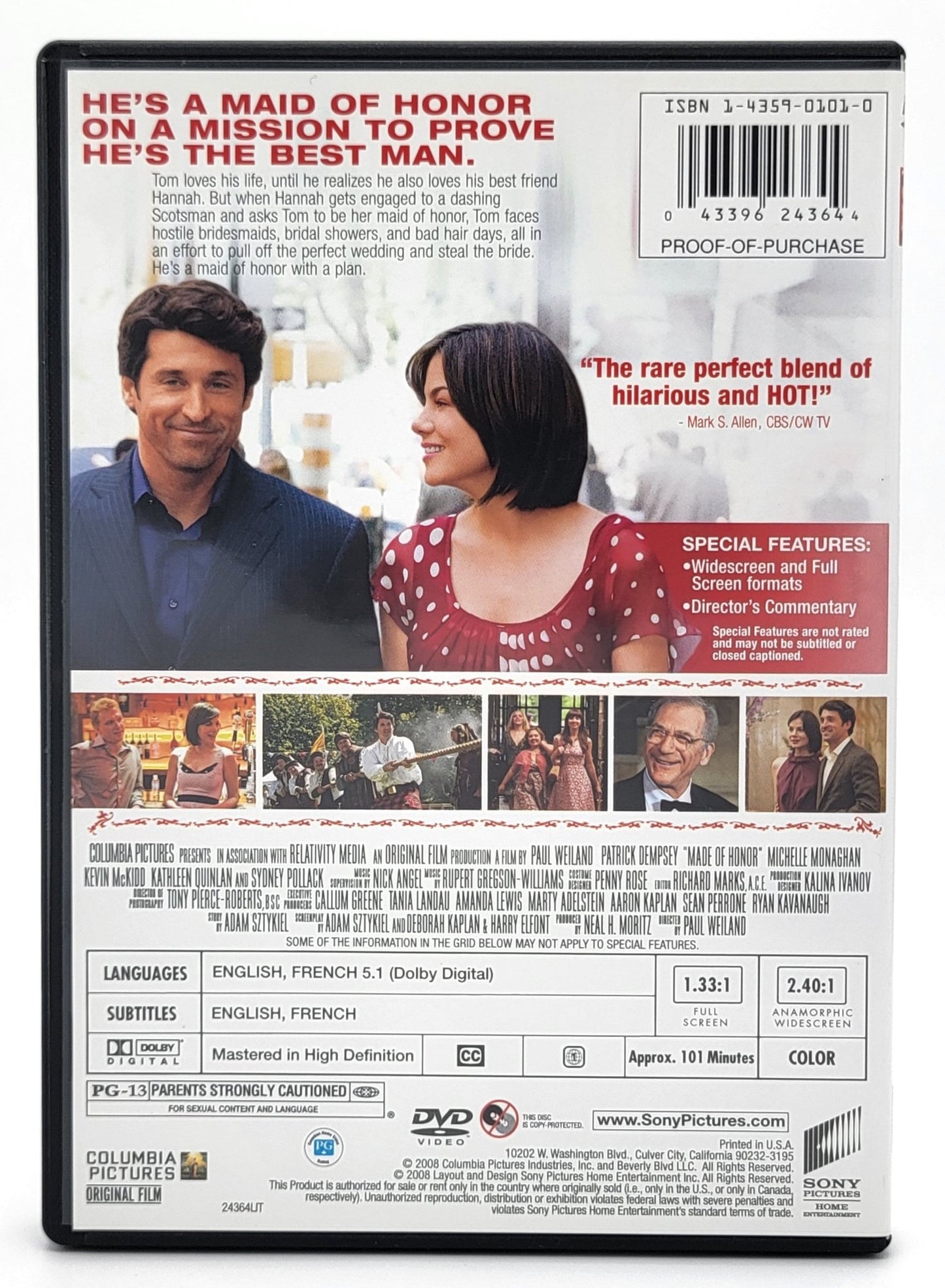  Sony Pictures Home Entertainment - Made of Honor | DVD | Widescreen and Fullscreen - DVD - Steady Bunny Shop
