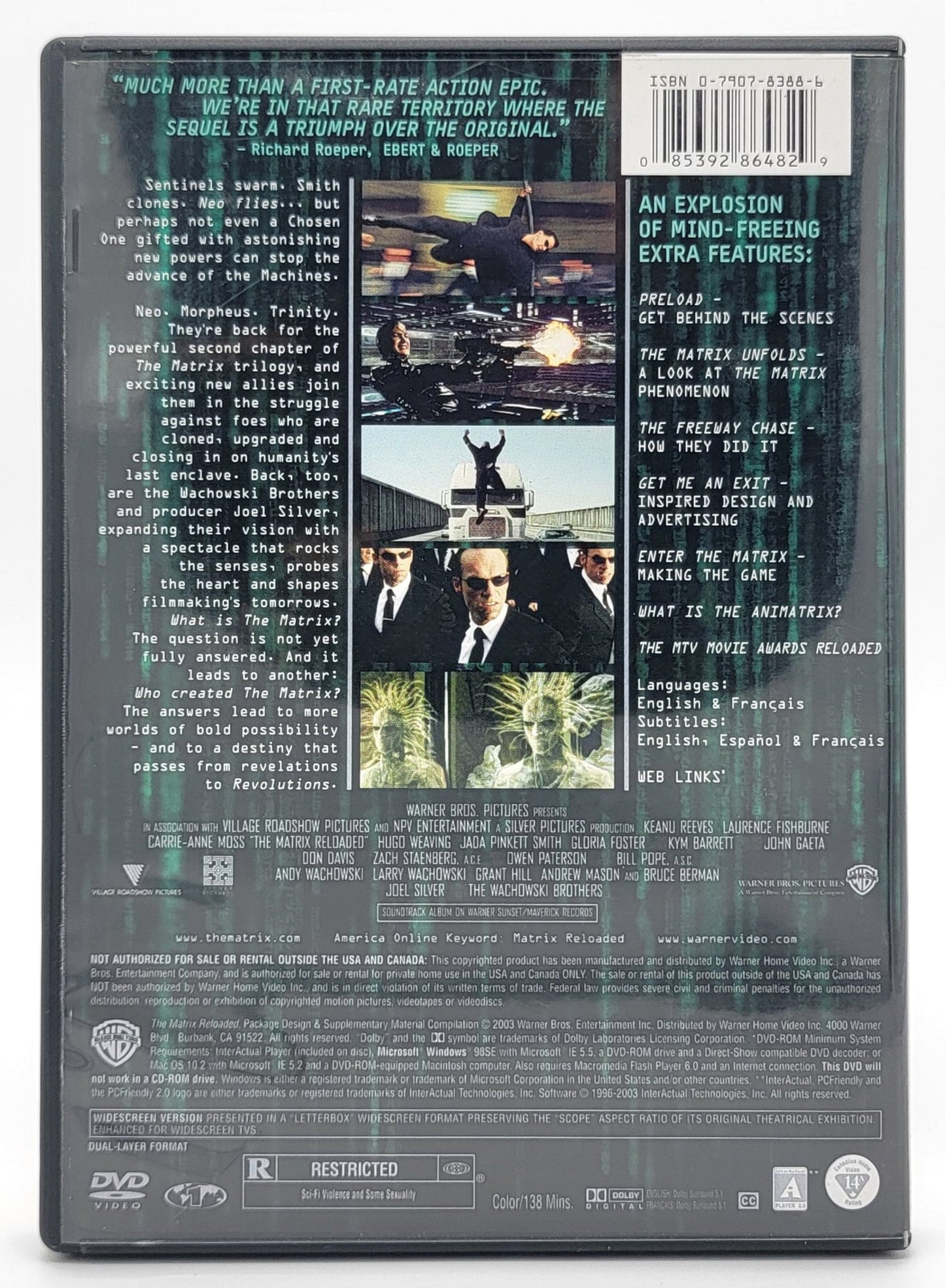 Warner Brother Family Entertainment - Matrix Reloaded | DVD | Widescreen Edition - 2 Disc Set - DVD - Steady Bunny Shop