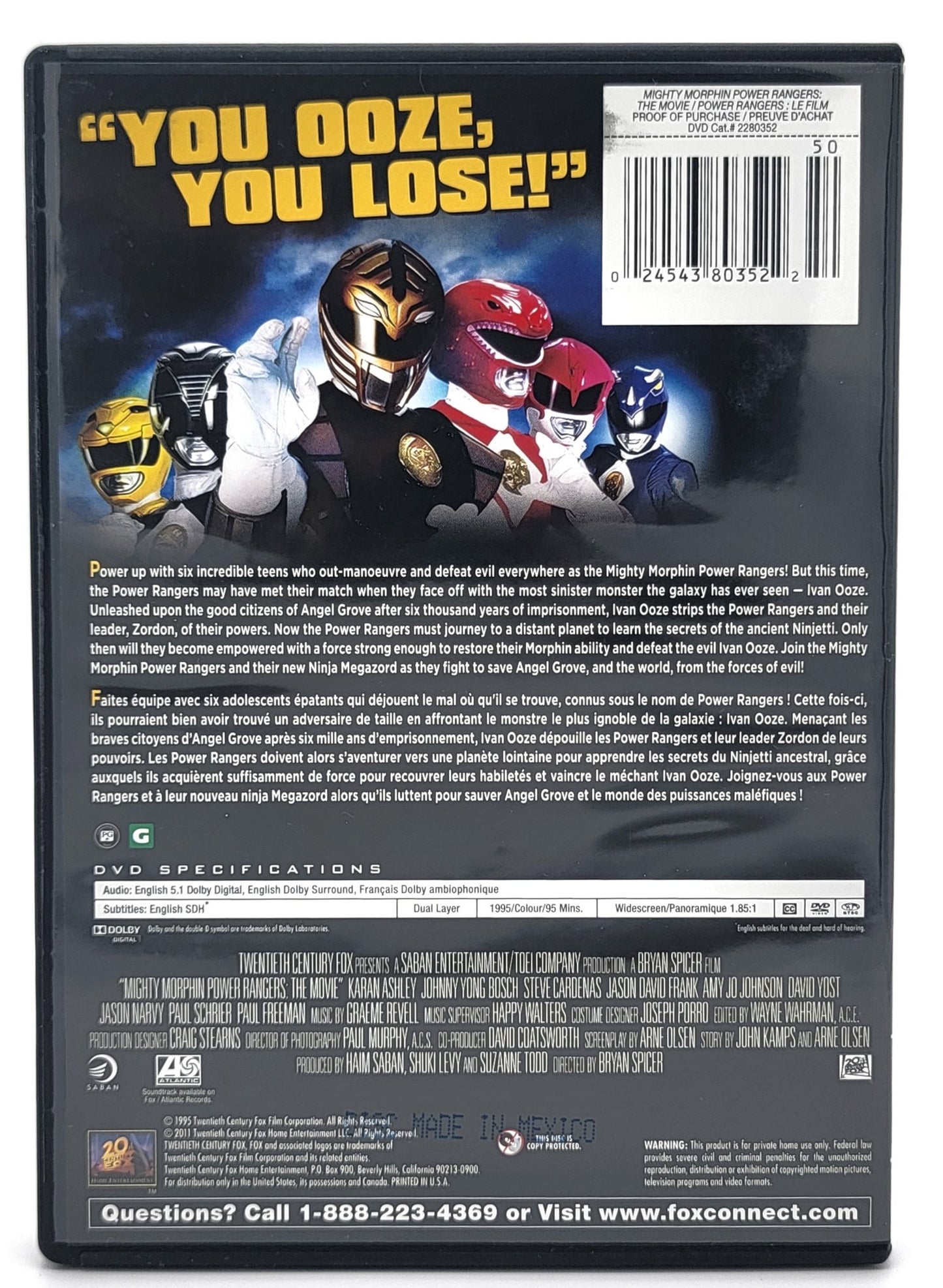 20th Century Fox Home Entertainment - Mighty Morphin Power Rangers 1995 - The Movie | DVD | Widescreen - DVD - Steady Bunny Shop