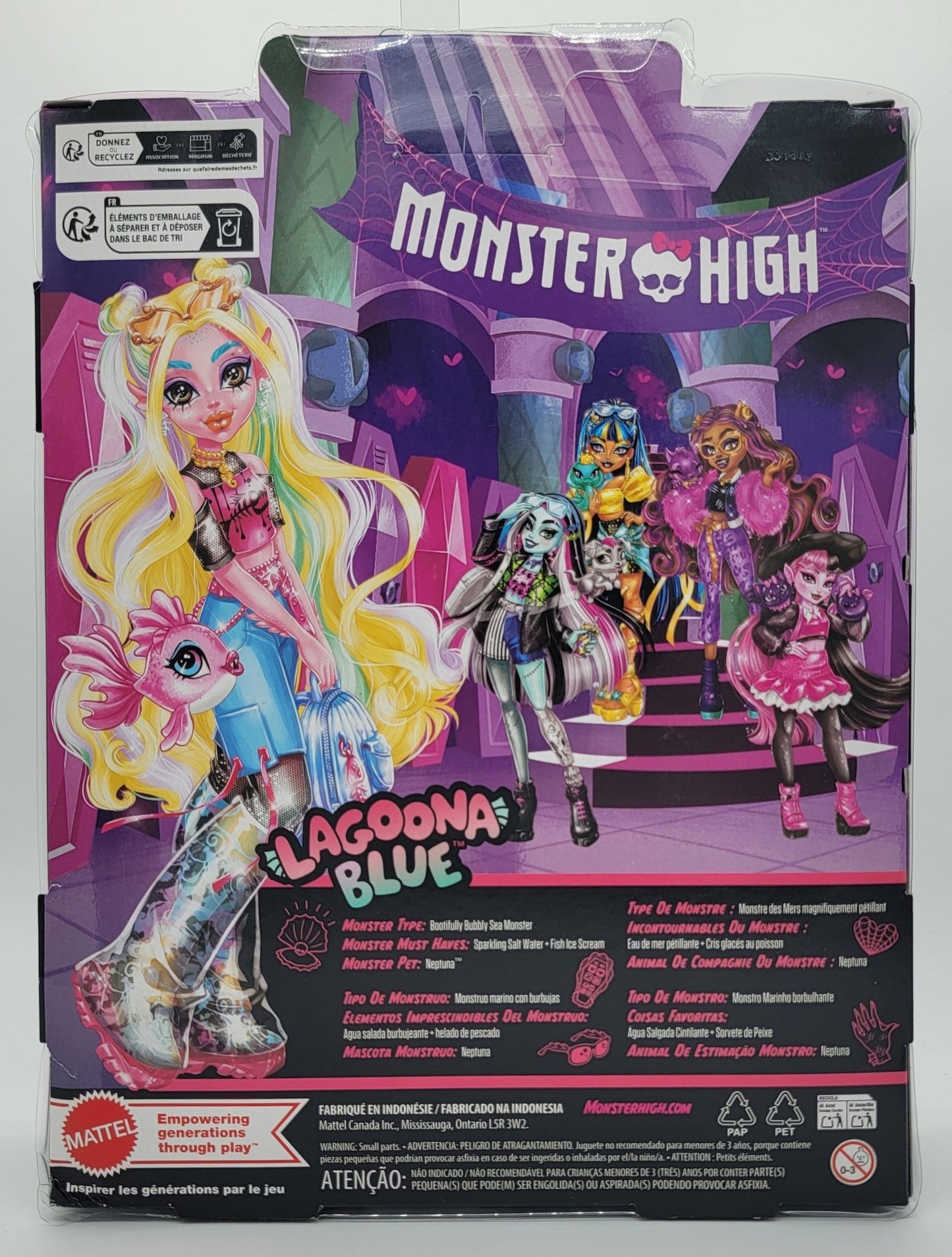 Mattel - Monster High Lagoona Blue Doll Includes Pet Fish Neptuna and Accessories - 2024 - Action Figure - Steady Bunny Shop