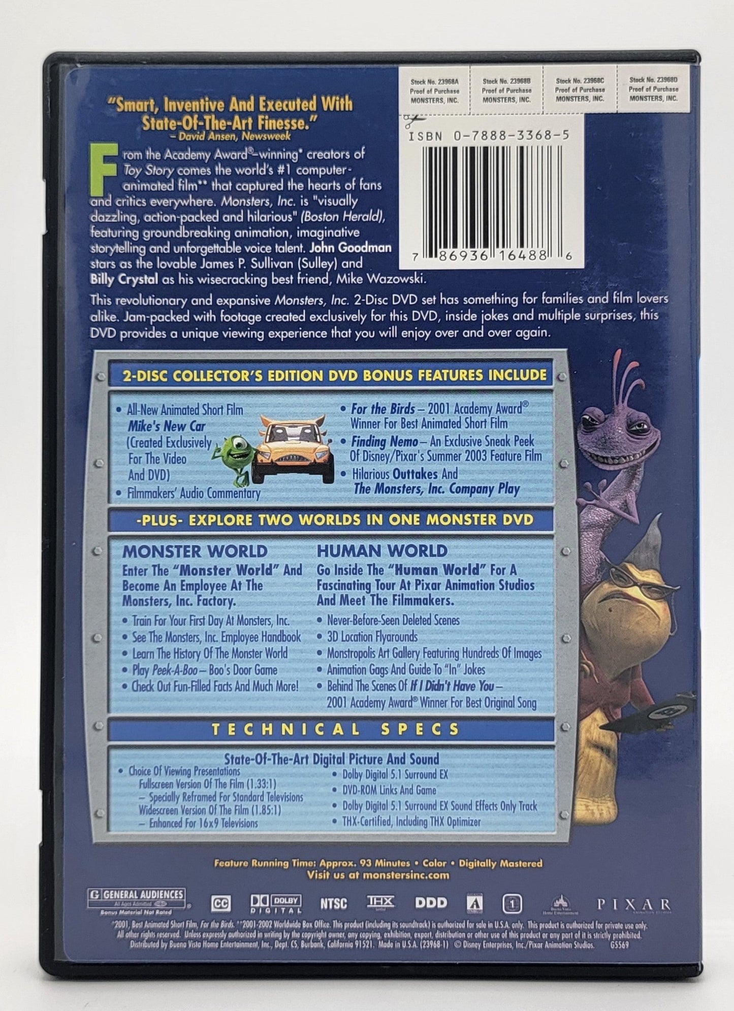 Disney Pixar - Monsters Inc | DVD Collector's Edition 2 Disc Set - DVD - Steady Bunny Shop
