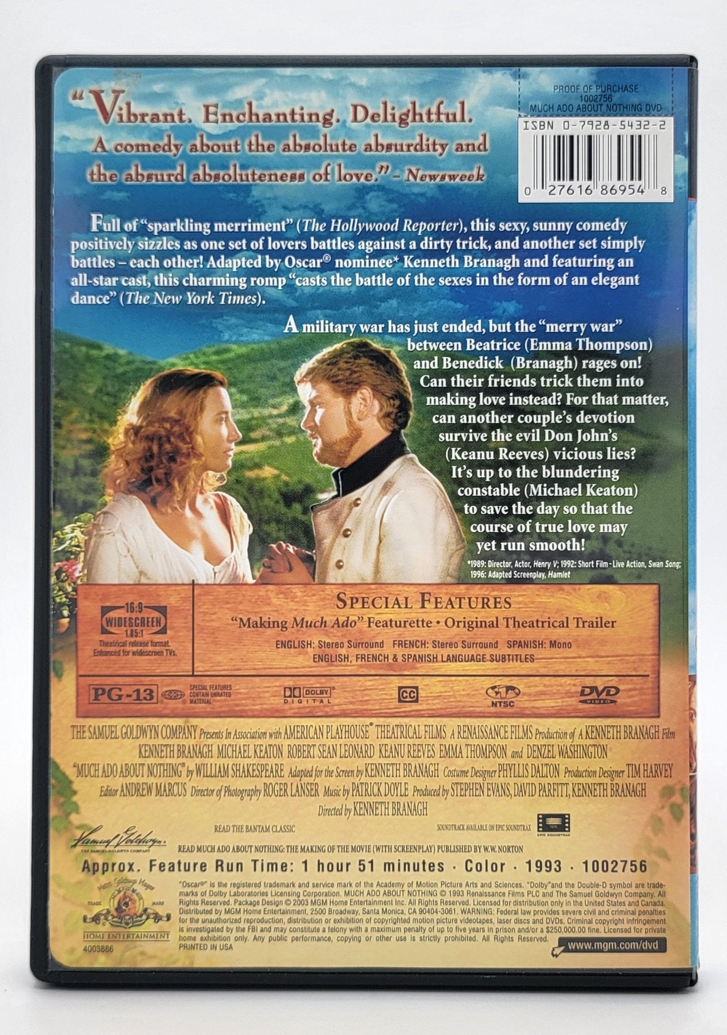  MGM Home Entertainment - Much Ado About Nothing | DVD | Widescreen - dvd - Steady Bunny Shop