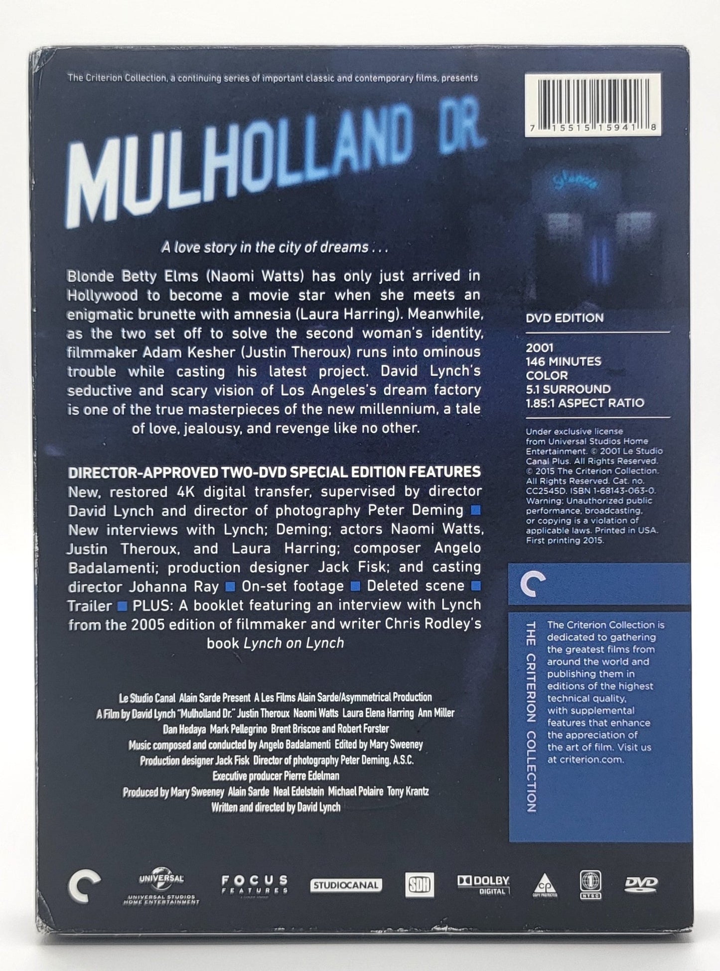 Criterion Collection - Mulholland Dr | DVD | The Criterion Collection | Book & 2 Disc Set - dvd - Steady Bunny Shop