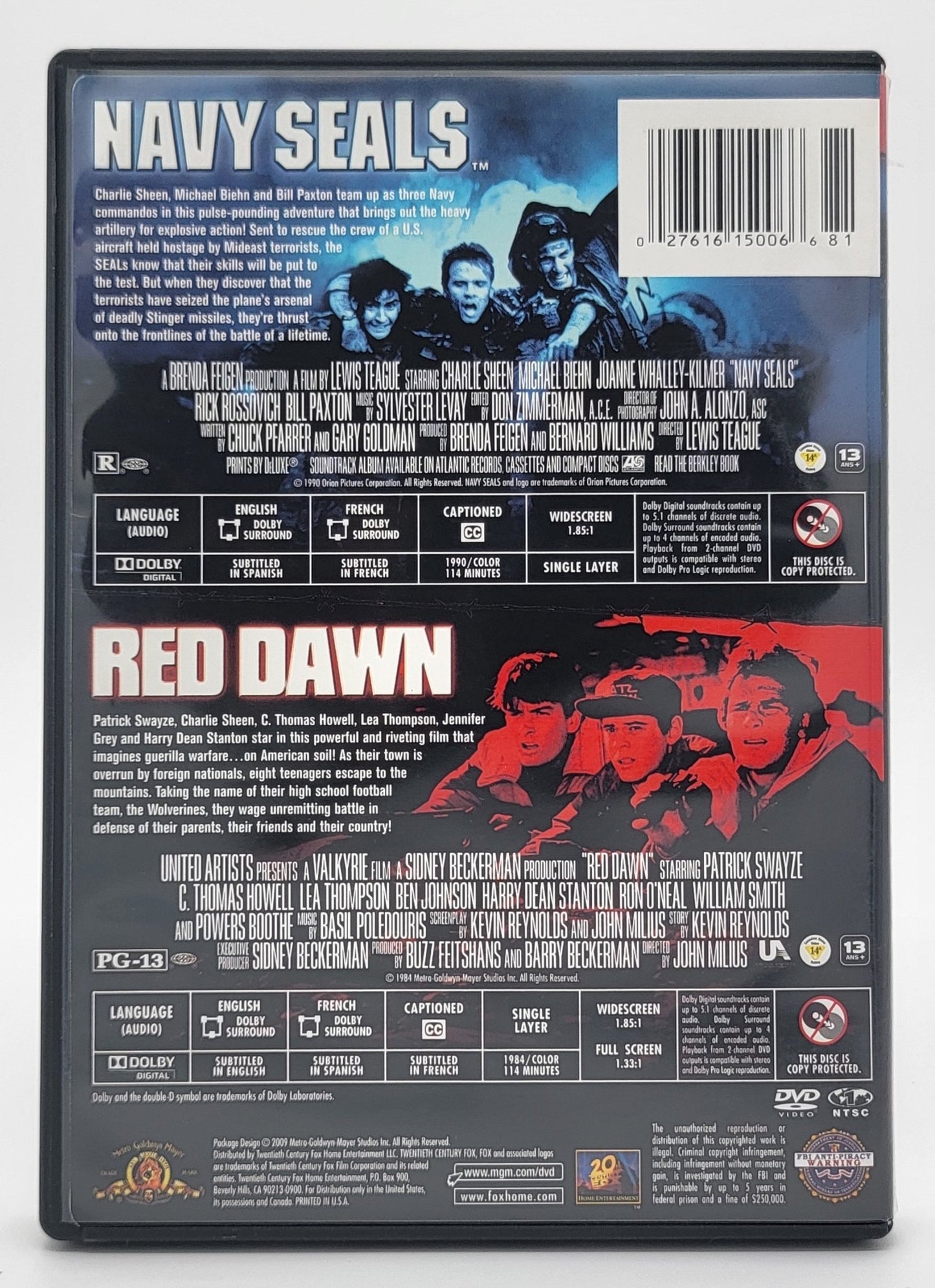  MGM Home Entertainment - Navy Seals & Red Dawn - Double Feature | DVD | Widescreen & Fullscreen - 2 Disc Set - dvd - Steady Bunny Shop