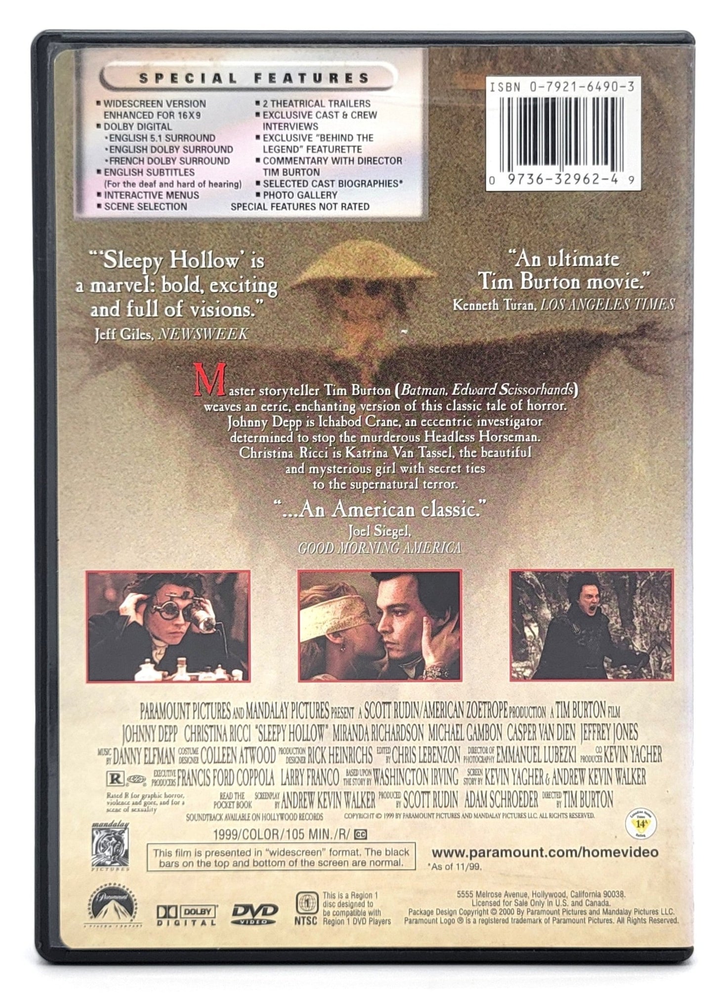 Paramount Pictures Home Entertainment - Sleepy Hollow | DVD | Widescreen - DVD - Steady Bunny Shop