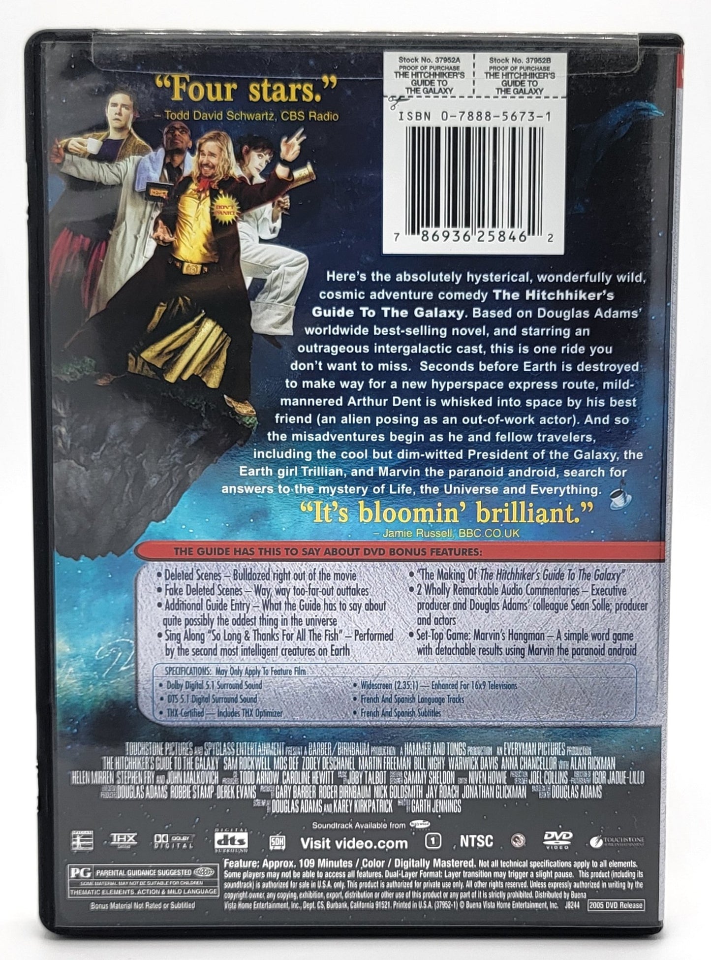 TOUCHSTONE PICTURES - The Hitchhiker's Guide to Galaxy | DVD | Widescreen - DVD - Steady Bunny Shop