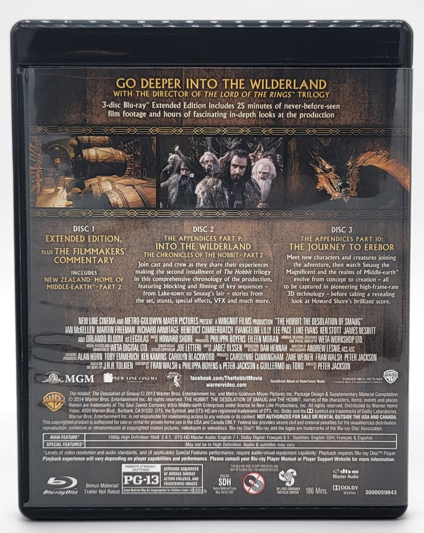 Warner Brother - The Hobbit - The Desolation of Smaug | Blu Ray | 3 Disc Set - Extended Edition - DVD - Steady Bunny Shop