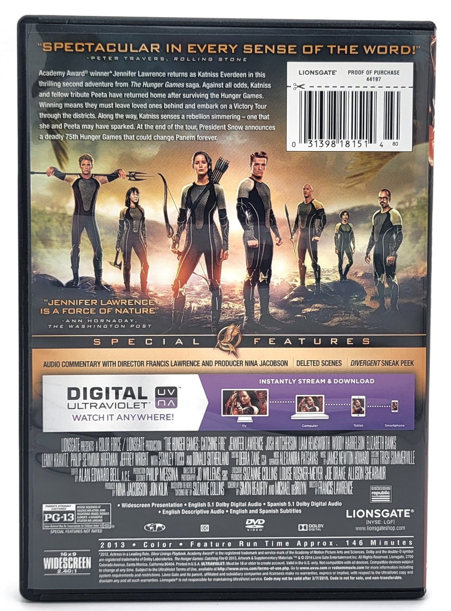 Lionsgate Home Entertainment - The Hunger Games - Catching Fire | DVD | Widescreen - No Digital Copy - DVD - Steady Bunny Shop