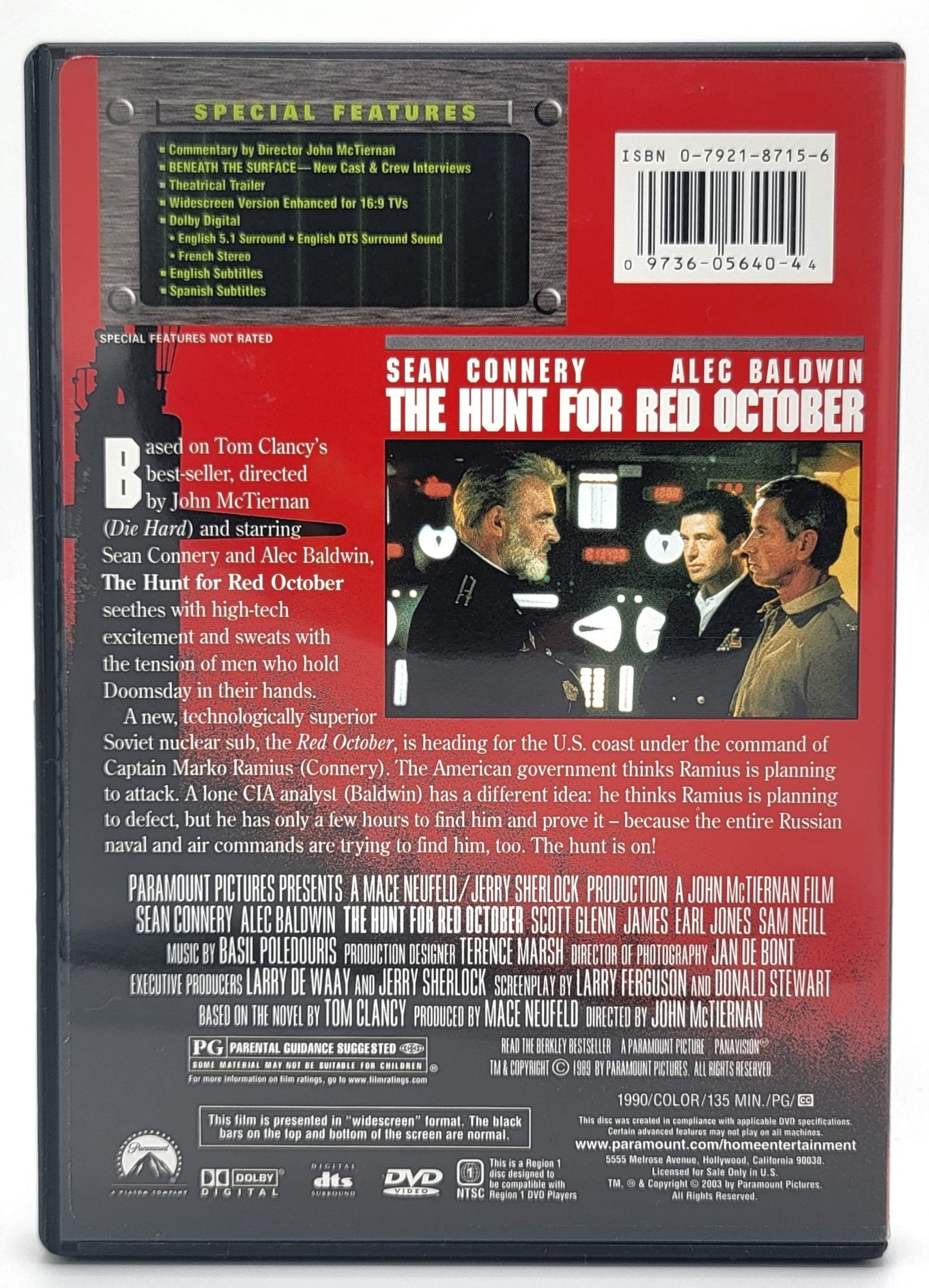 Paramount Home Entertainment - The Hunt for Red October | DVD | Special Collector's Edition - Widescreen - DVD - Steady Bunny Shop