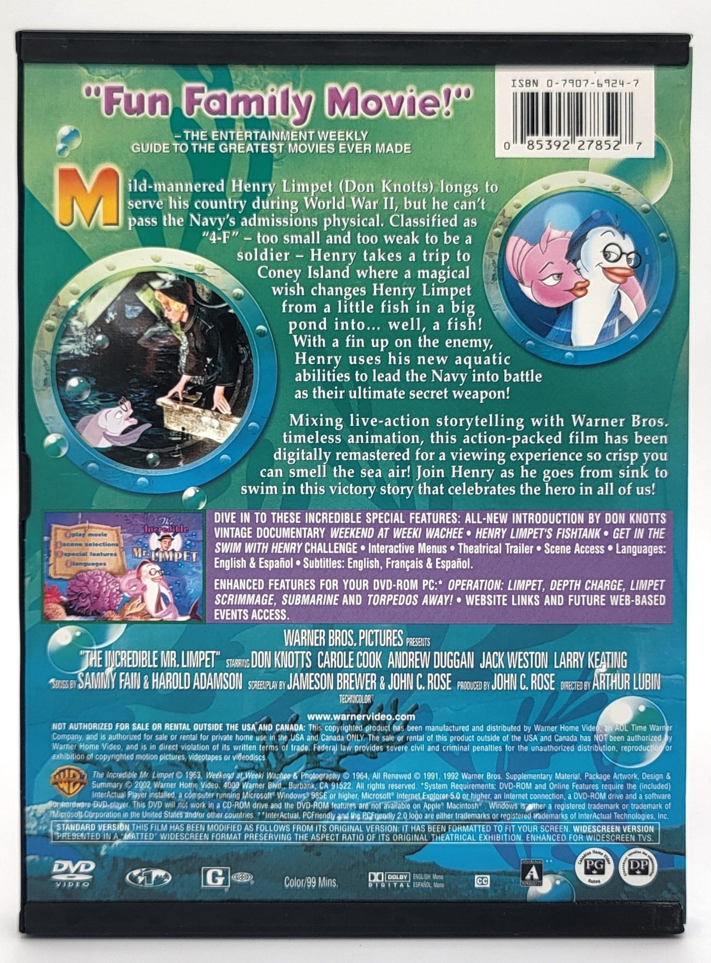 Warner Brother - The Incredible Mr. Limpet | DVD | Standard Version - DVD - Steady Bunny Shop