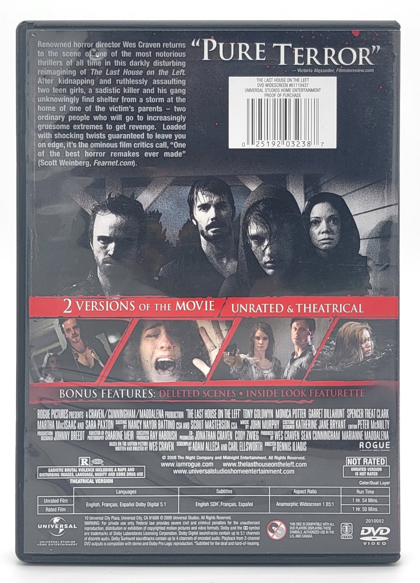 Universal Studios Home Entertainment - The Last House on the Left - Unrated | DVD | 2 Versions Unrated & Theatrical - DVD - Steady Bunny Shop