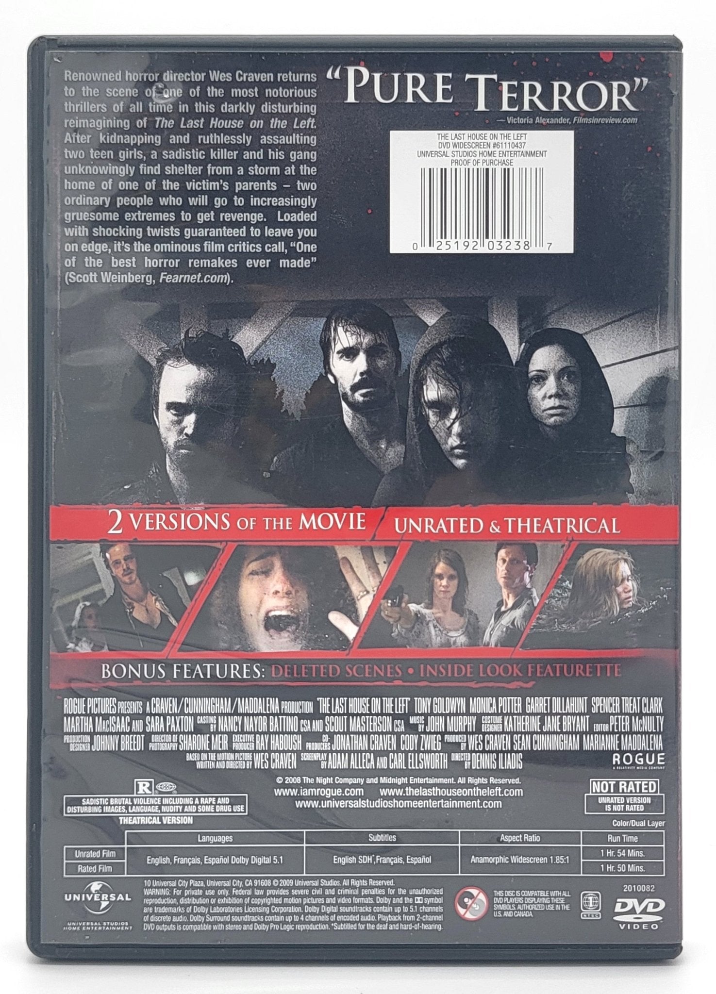 Universal Studios Home Entertainment - The Last House on the Left - Unrated | DVD | 2 Versions Unrated & Theatrical - DVD - Steady Bunny Shop