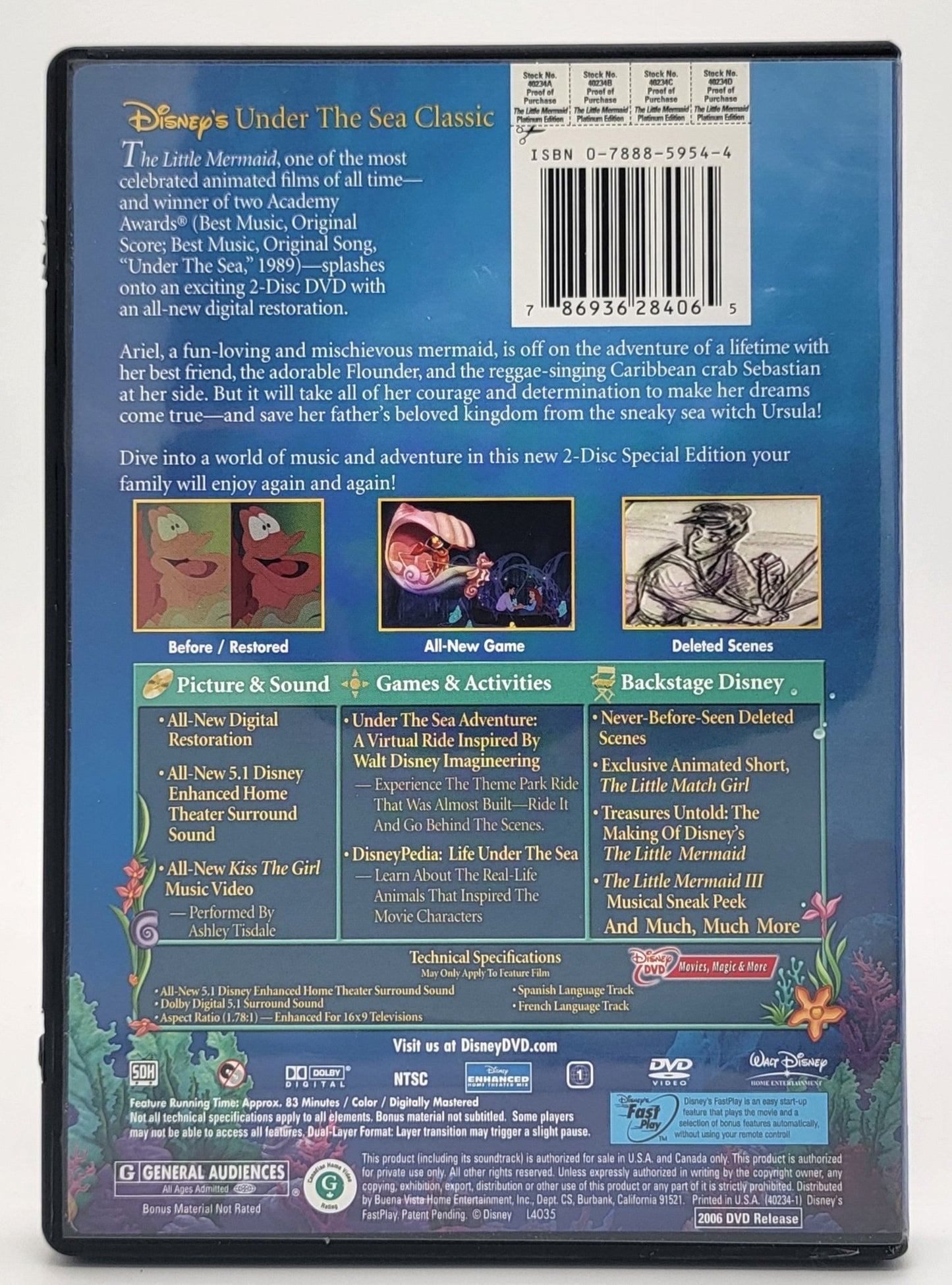 Walt Disney Studios Home Entertainment - The Little Mermaid - 2 Disc Special Edition | DVD - Platinum Edition - DVD - Steady Bunny Shop