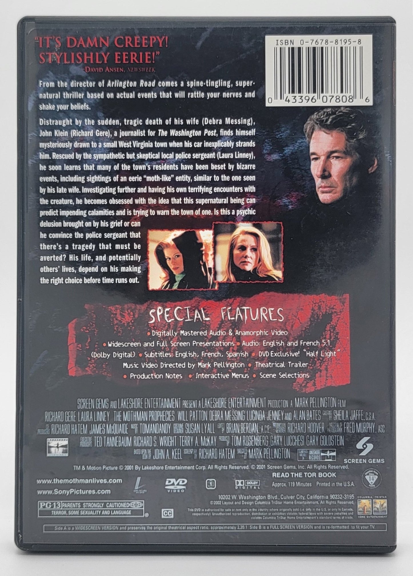 Screen Gems - The Mothman Prophecies | DVD | Widescreen - DVD - Steady Bunny Shop