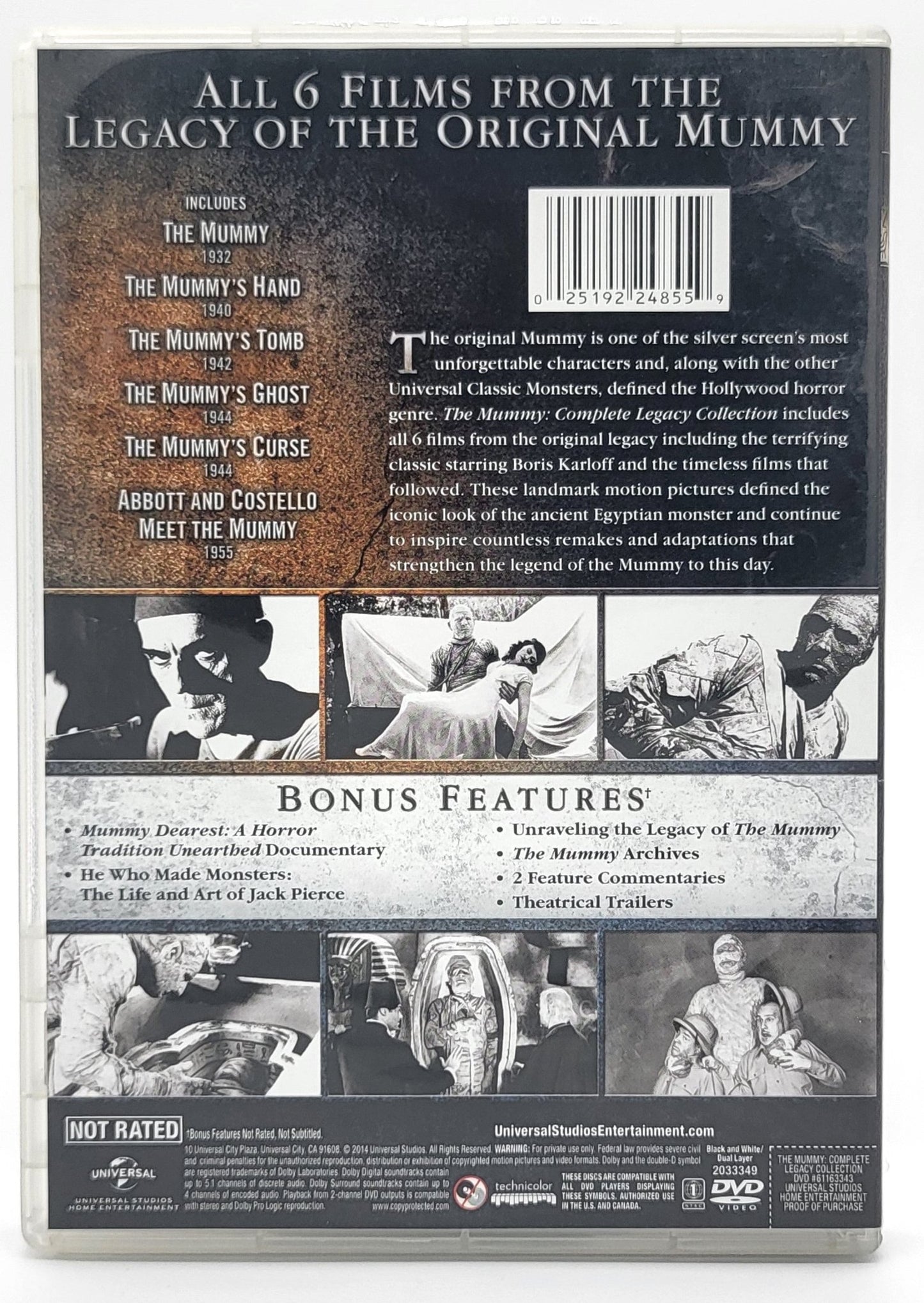 Universal Studios Home Entertainment - The Mummy Complete Legacy Collection | DVD | All 6 Films from The Original Legacy 1932 - 1955 - dvd - Steady Bunny Shop
