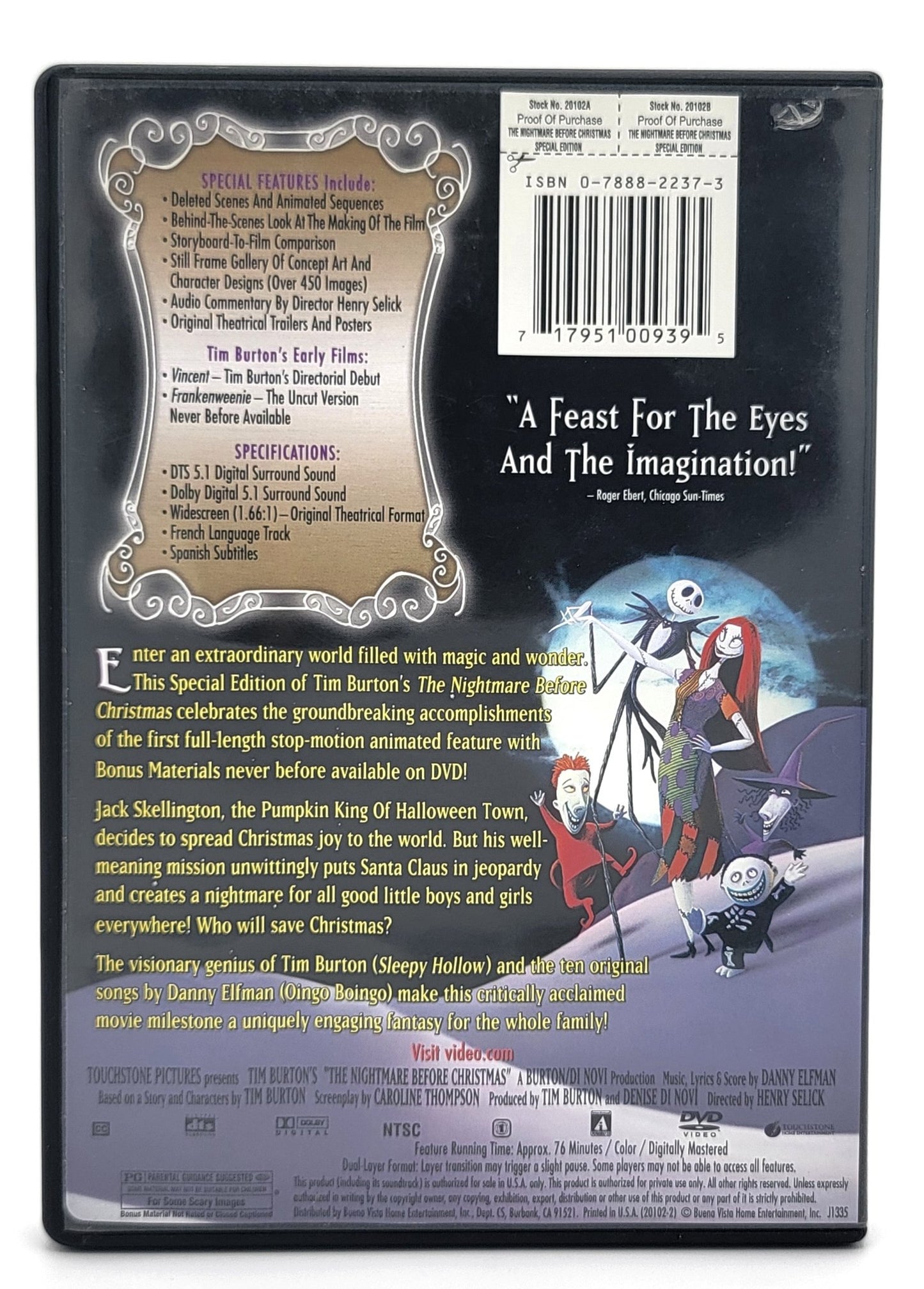 Touchstone Pictures - The Nightmare Before Christmas | DVD | Special Edition - Widescreen - DVD - Steady Bunny Shop