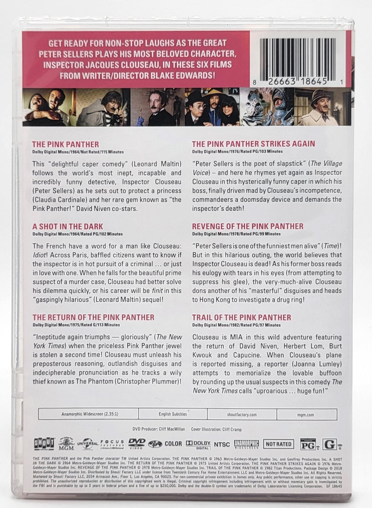  MGM Home Entertainment - The Pink Panther 6 Film Collection 1963 - 1976 | DVD | 3 Disc - Widescreen - DVD - Steady Bunny Shop