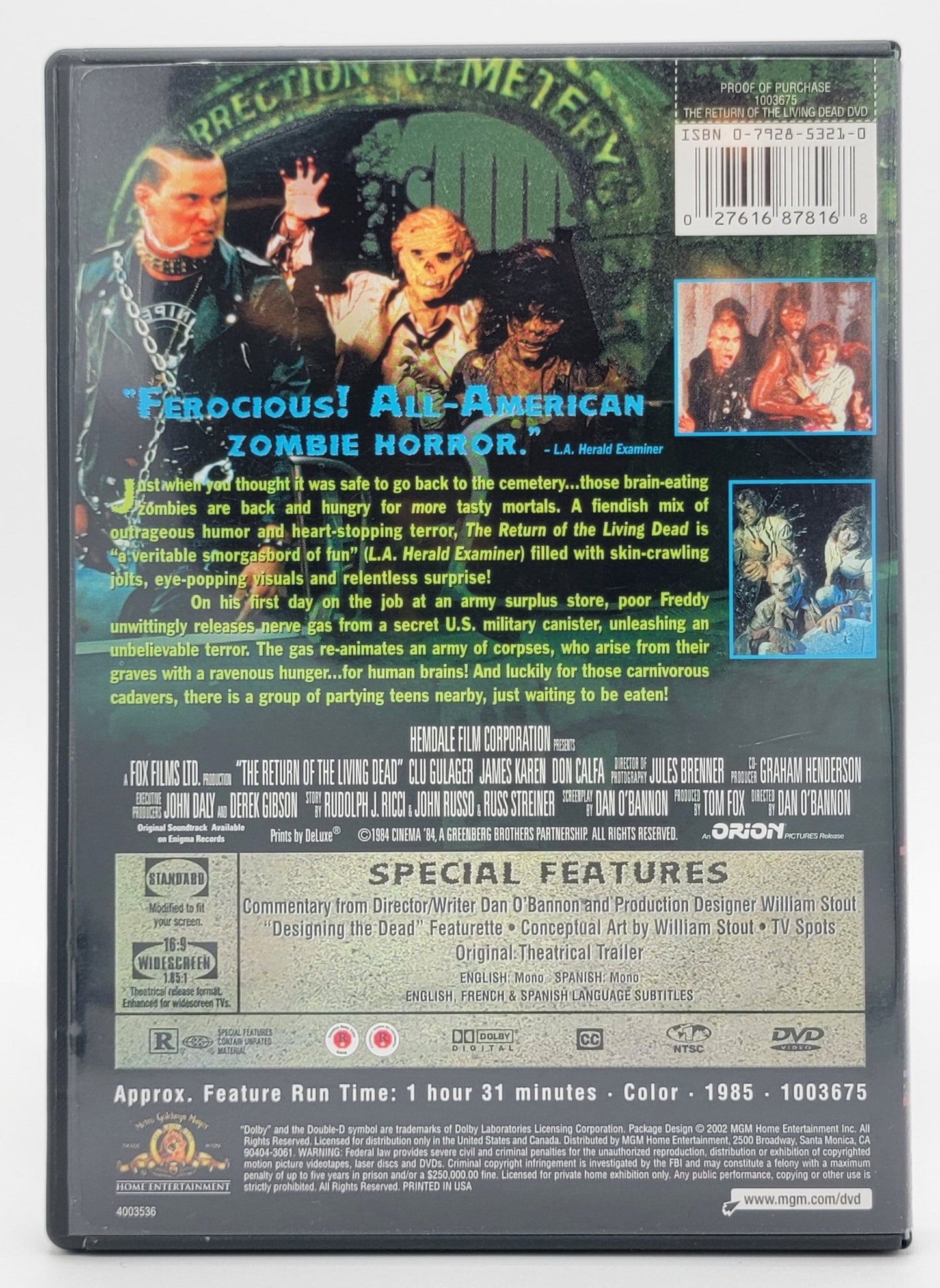  MGM Home Entertainment - The Return of the Living Dead | DVD | Standard & Widescreen - DVD - Steady Bunny Shop