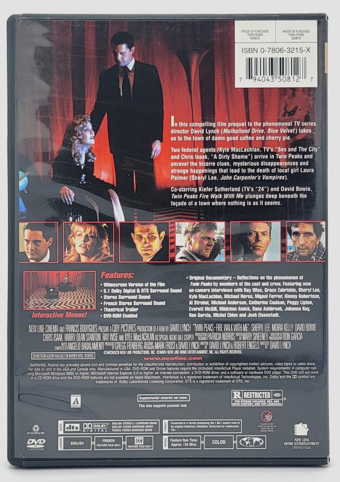 New Line Home Entertainment - Twin Peaks Fire Walk with Me | DVD | Widescreen - DVD - Steady Bunny Shop