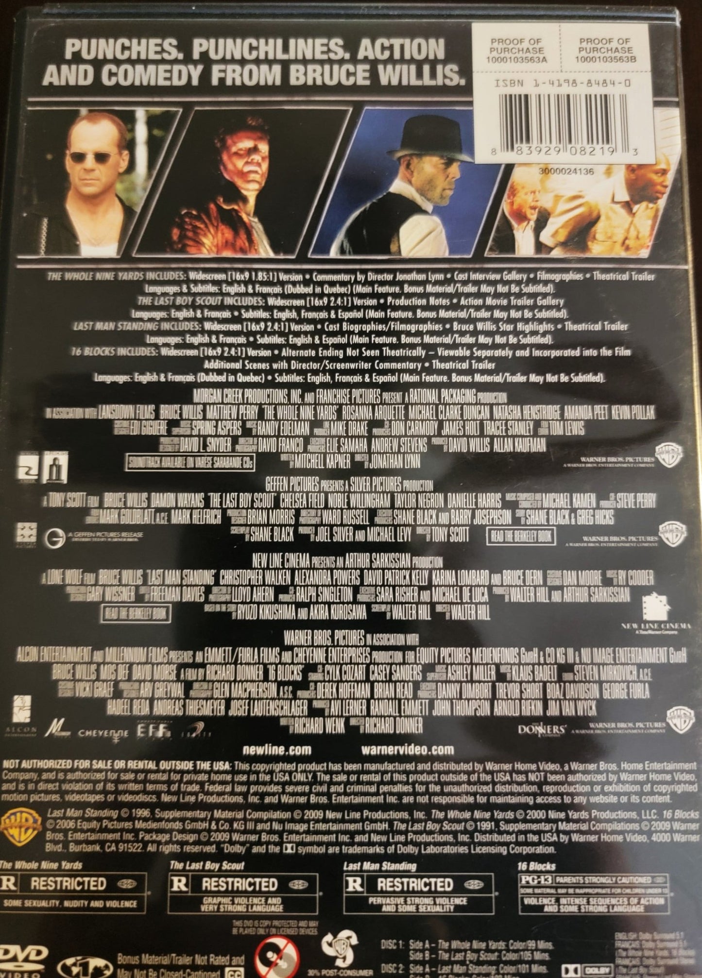 Warner Brothers - 4 Film Favorites Bruce Willis Collection | DVD | Widescreen - DVD - Steady Bunny Shop