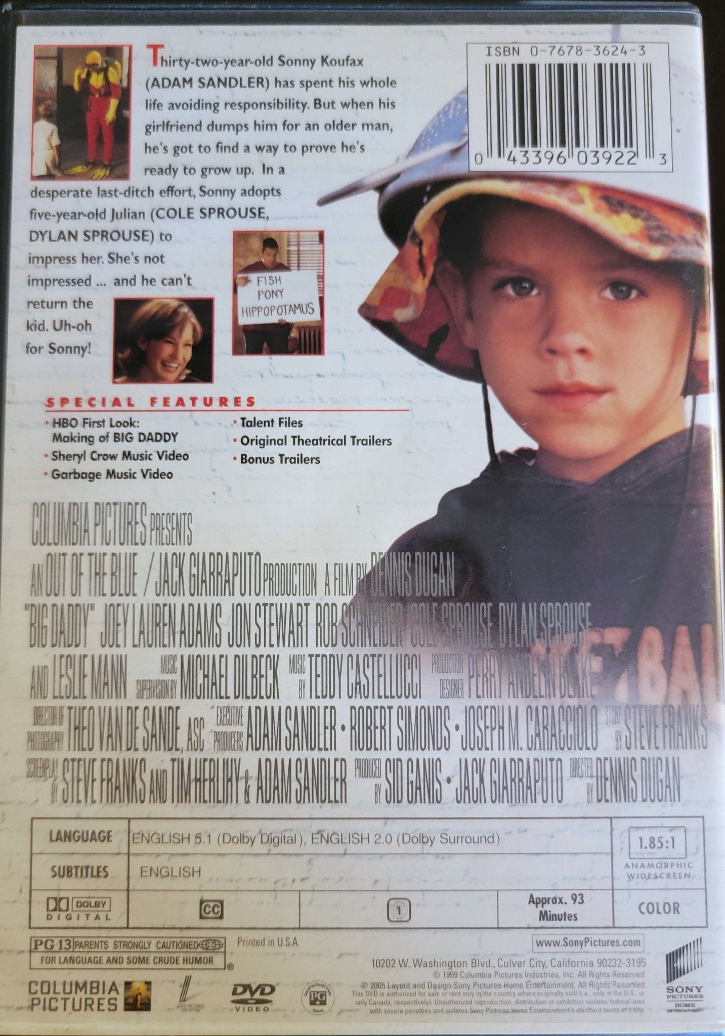 Columbia Pictures - Adam Sandler Big Daddy | DVD | - DVD - Steady Bunny Shop