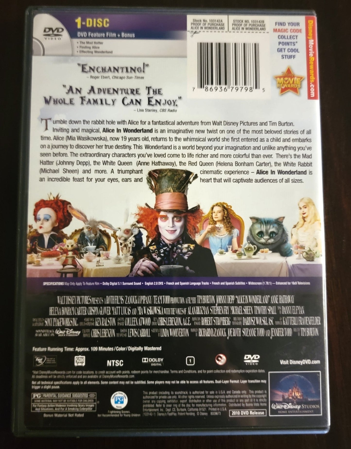 WALT DISNEY PICTURES - Alice In Wonderland | DVD | Widescreen - DVD - Steady Bunny Shop