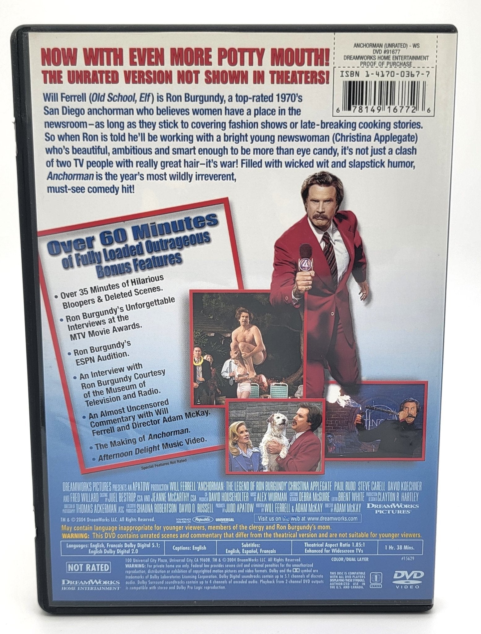 Paramount Pictures Home Entertainment - Anchorman | DVD | Unrated, Uncut, & Uncalled For | Widescreen - DVD - Steady Bunny Shop
