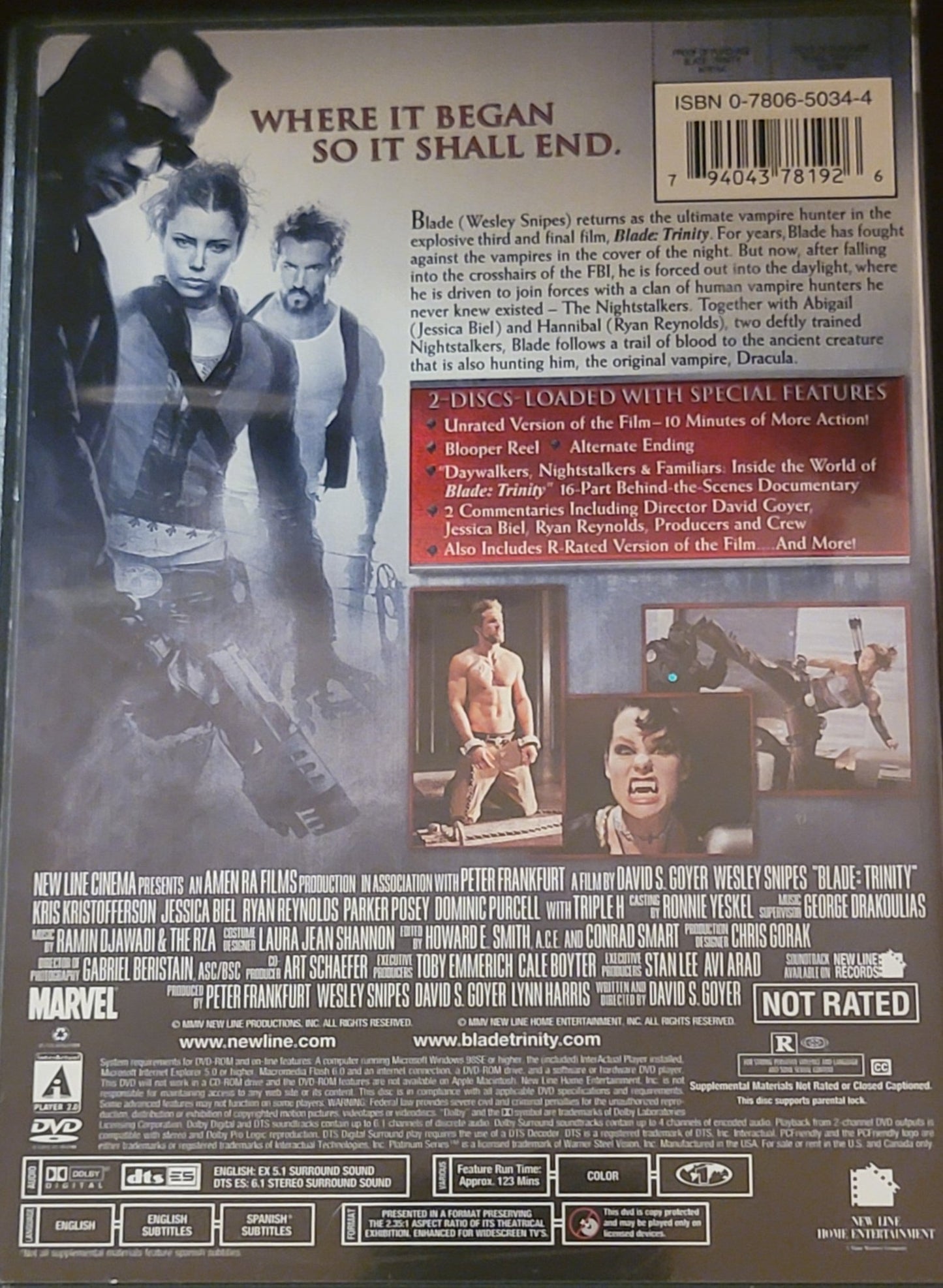 New Line Home Entertainment - Blade Trinity | New Line Platinum Series | Unrated Version | DVD - DVD - Steady Bunny Shop