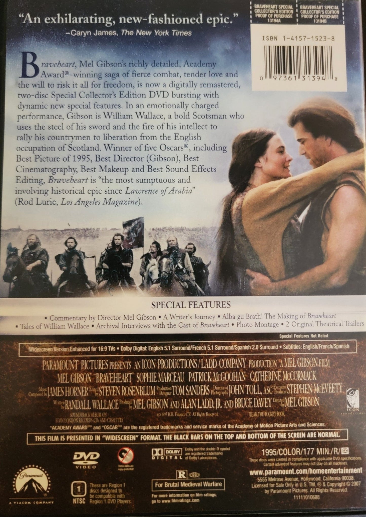 Paramount Pictures Home Entertainment - Braveheart | DVD | Special Collector's Edition Widescreen - DVD - Steady Bunny Shop