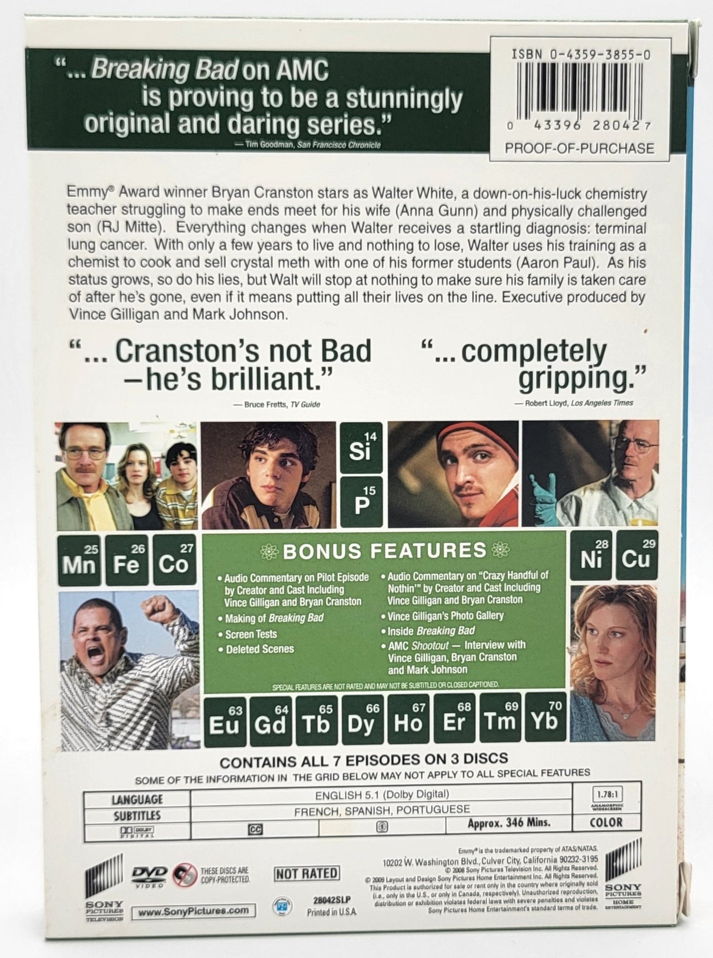 Sony Pictures Home Entertainment - Breaking Bad | DVD | The Complete First Season - DVD - Steady Bunny Shop