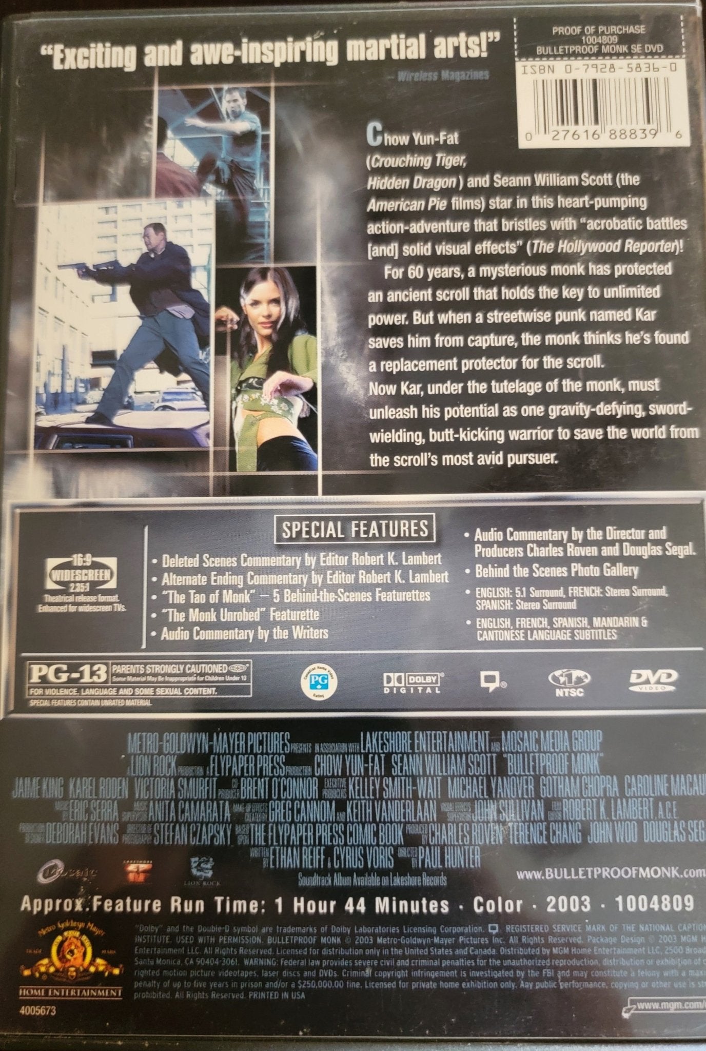 MGM - Bulletproof Monk | DVD | Special Edition Widescreen - DVD - Steady Bunny Shop
