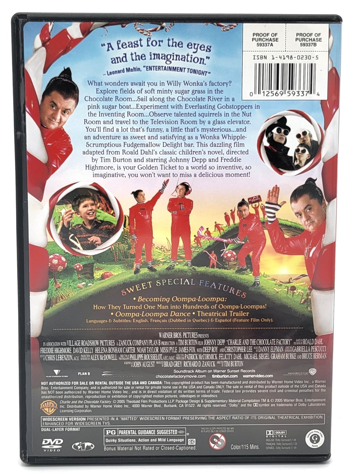 Warner Brother - Charlie and the Chocolate Factory | DVD | Widescreen - DVD - Steady Bunny Shop