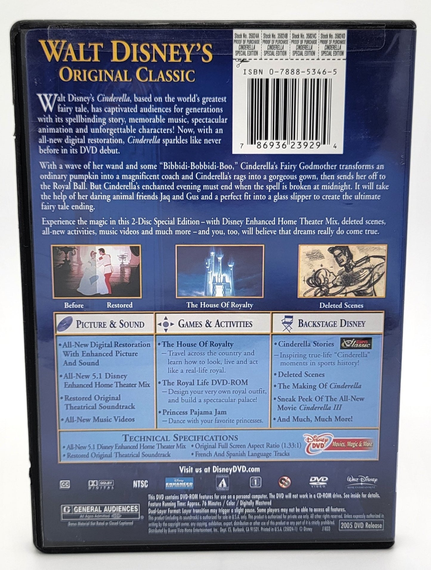 Walt Disney Disney DVD - Cinderella - Walt Disney Platinum Edition | DVD | 2 Disc set - DVD - Steady Bunny Shop