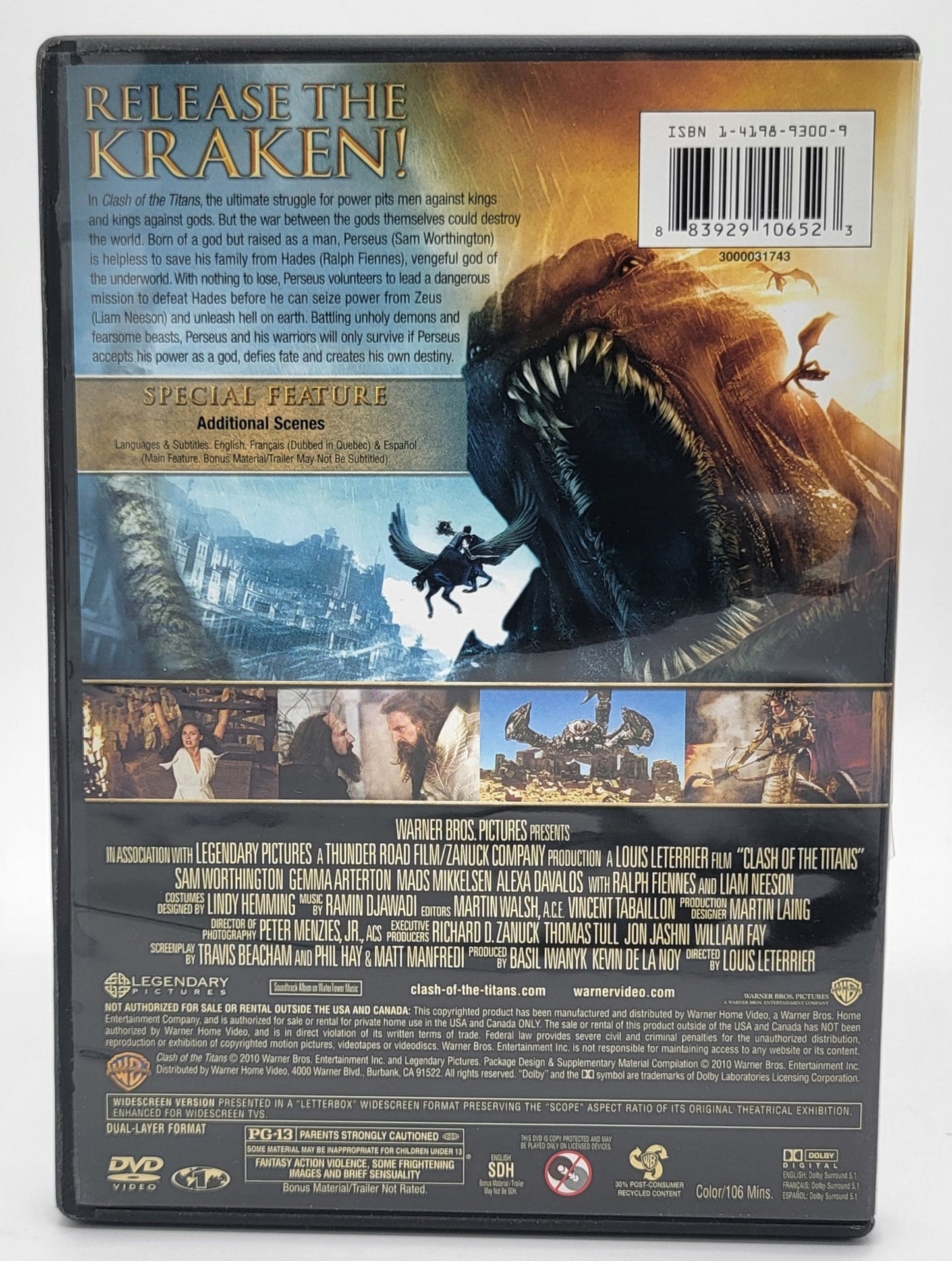 Warner Brothers - Clash of Titans | DVD | Widescreen - Release the Kraken - DVD - Steady Bunny Shop