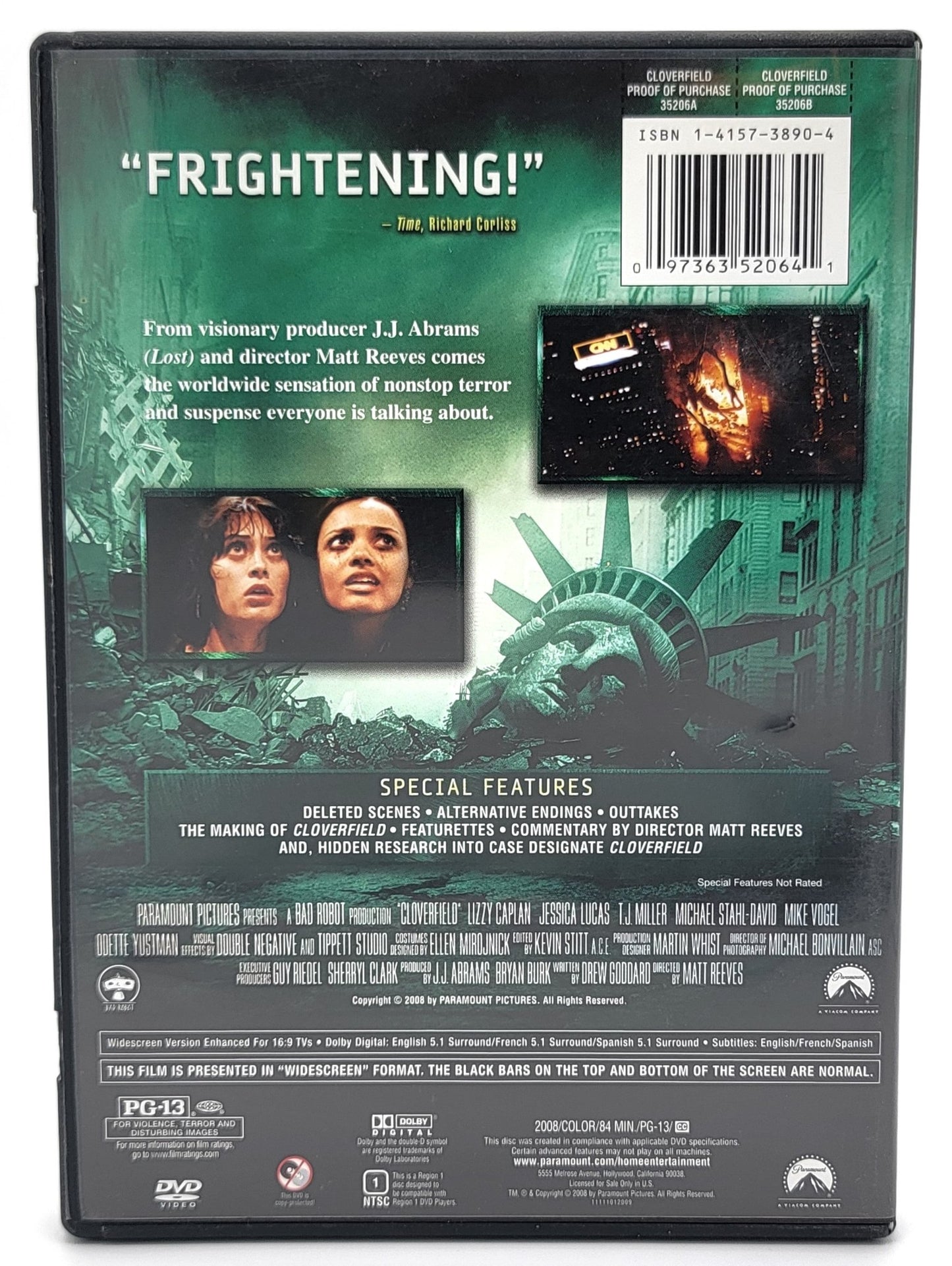 Paramount Pictures Home Entertainment - Cloverfield | DVD | Widescreen - DVD - Steady Bunny Shop